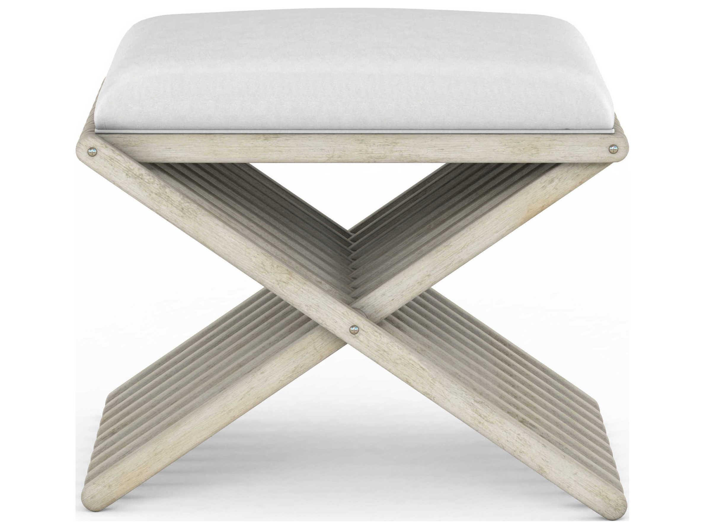 A.R.T. Furniture Cotiere Linen Beige Upholstered Accent Stool