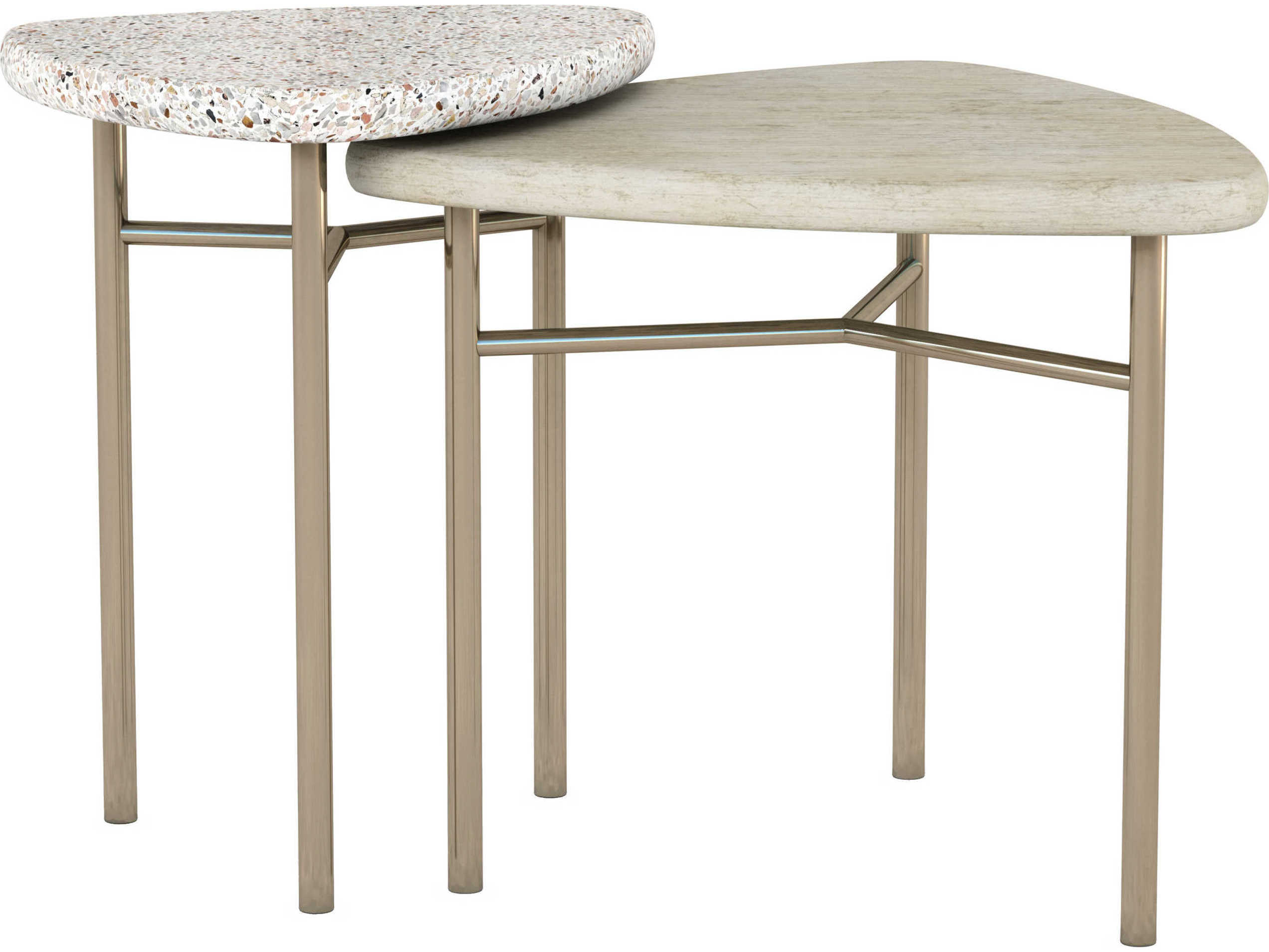 A.R.T. Furniture Cotiere Bunching Wood Terrazzo Linen Bronze End Table
