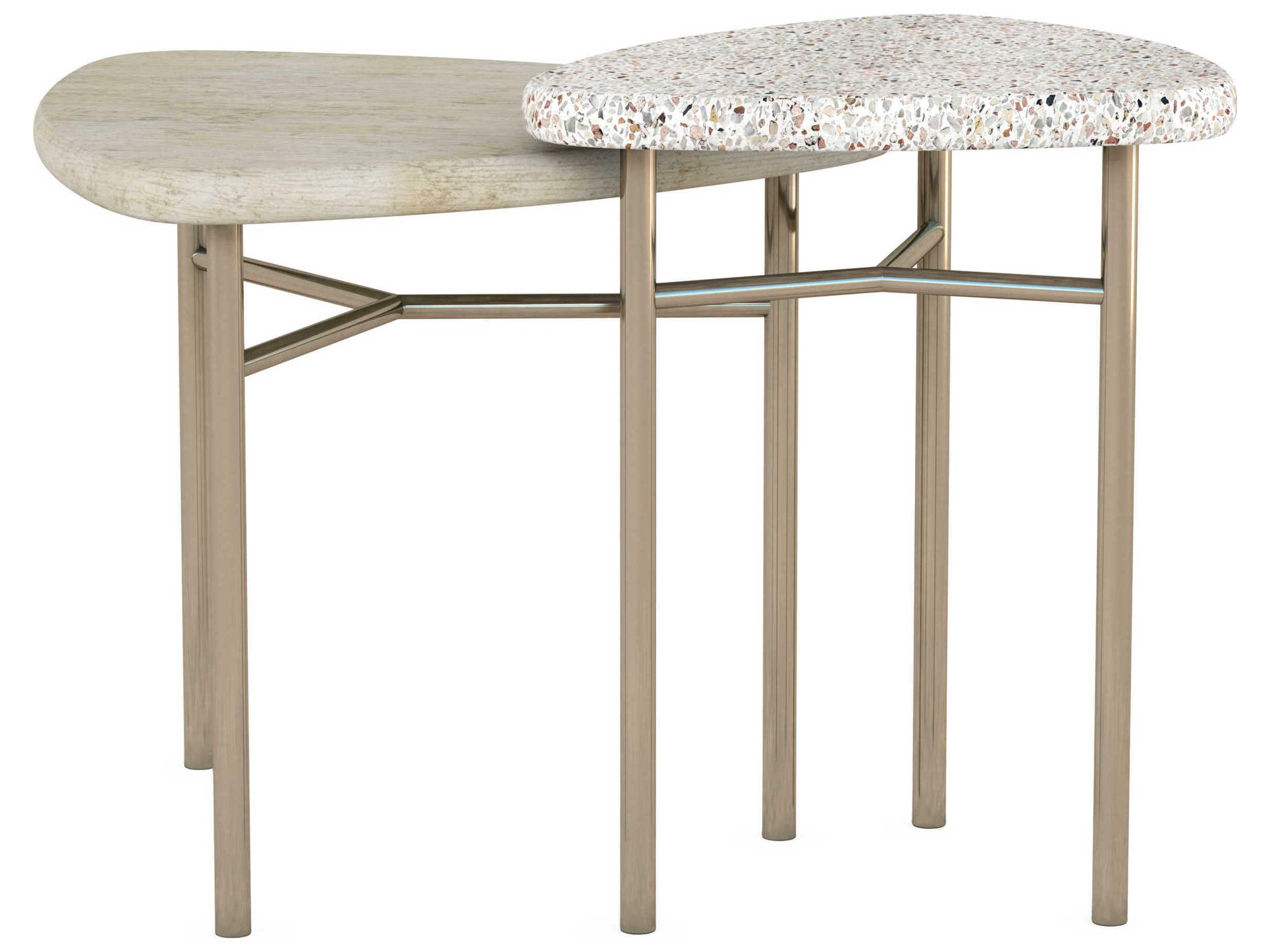 A.R.T. Furniture Cotiere Bunching Wood Terrazzo Linen Bronze End Table
