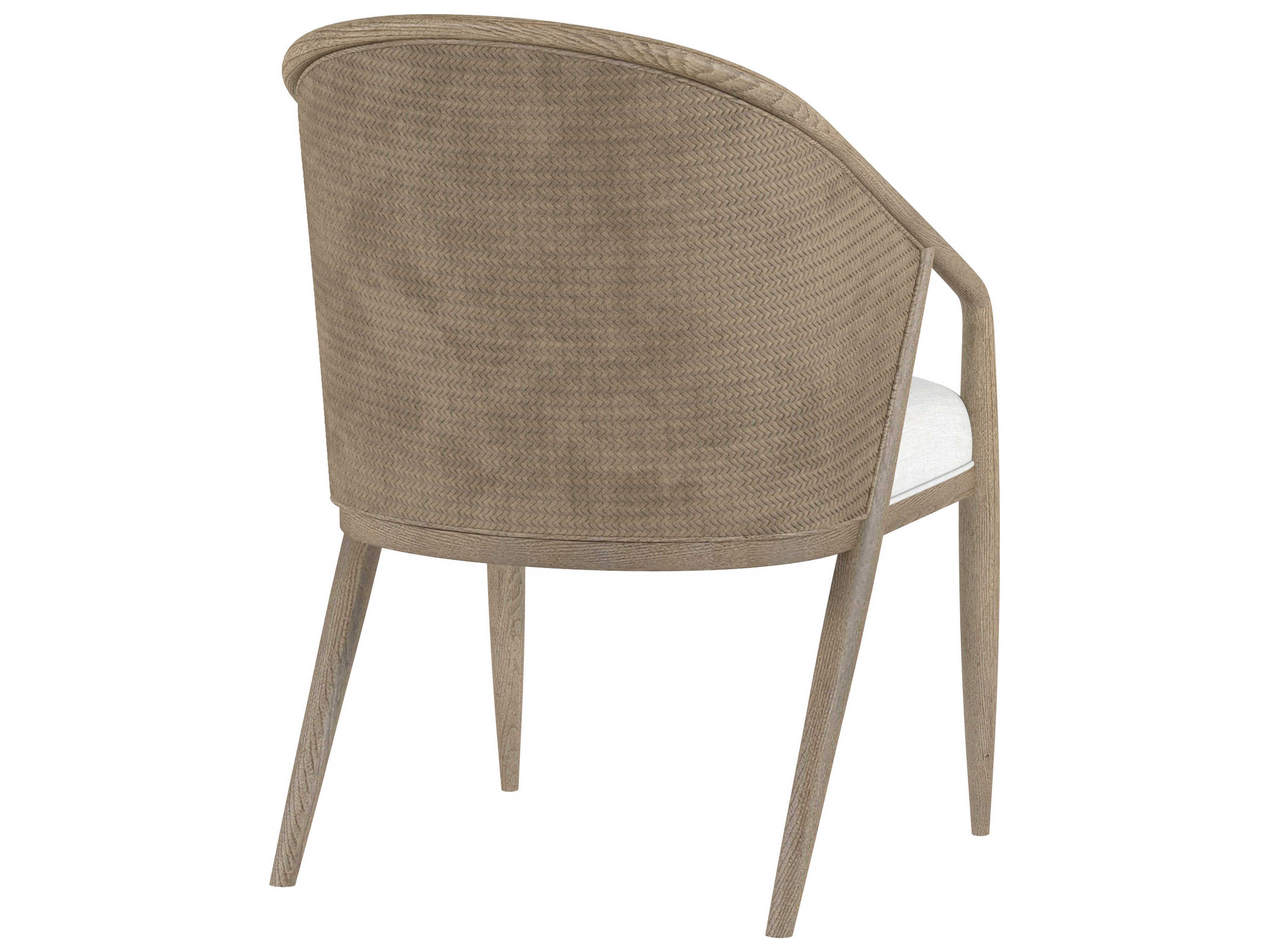 A.R.T. Furniture Finn Fabric Parrawood White Upholstered Arm Dining Chair