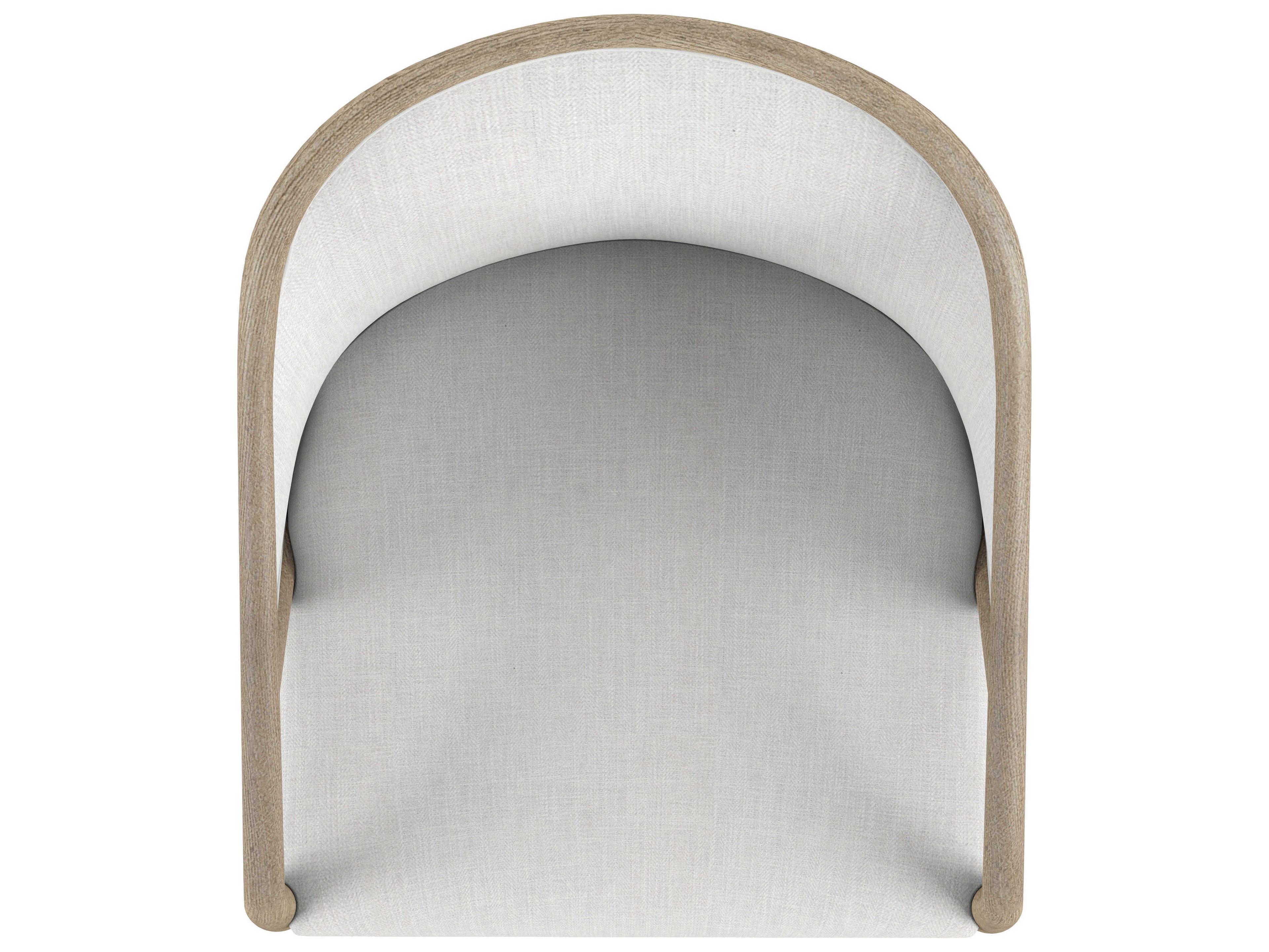 A.R.T. Furniture Finn Fabric Parrawood White Upholstered Arm Dining Chair