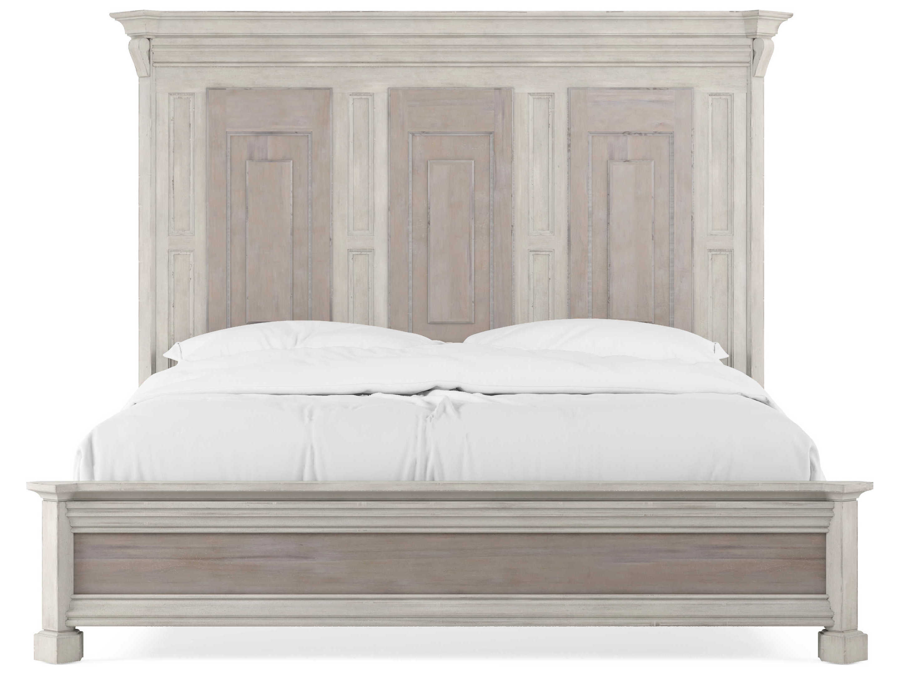 A.R.T. Furniture Alcove Belgian Ivory Beige Acacia Wood Queen Panel Bed