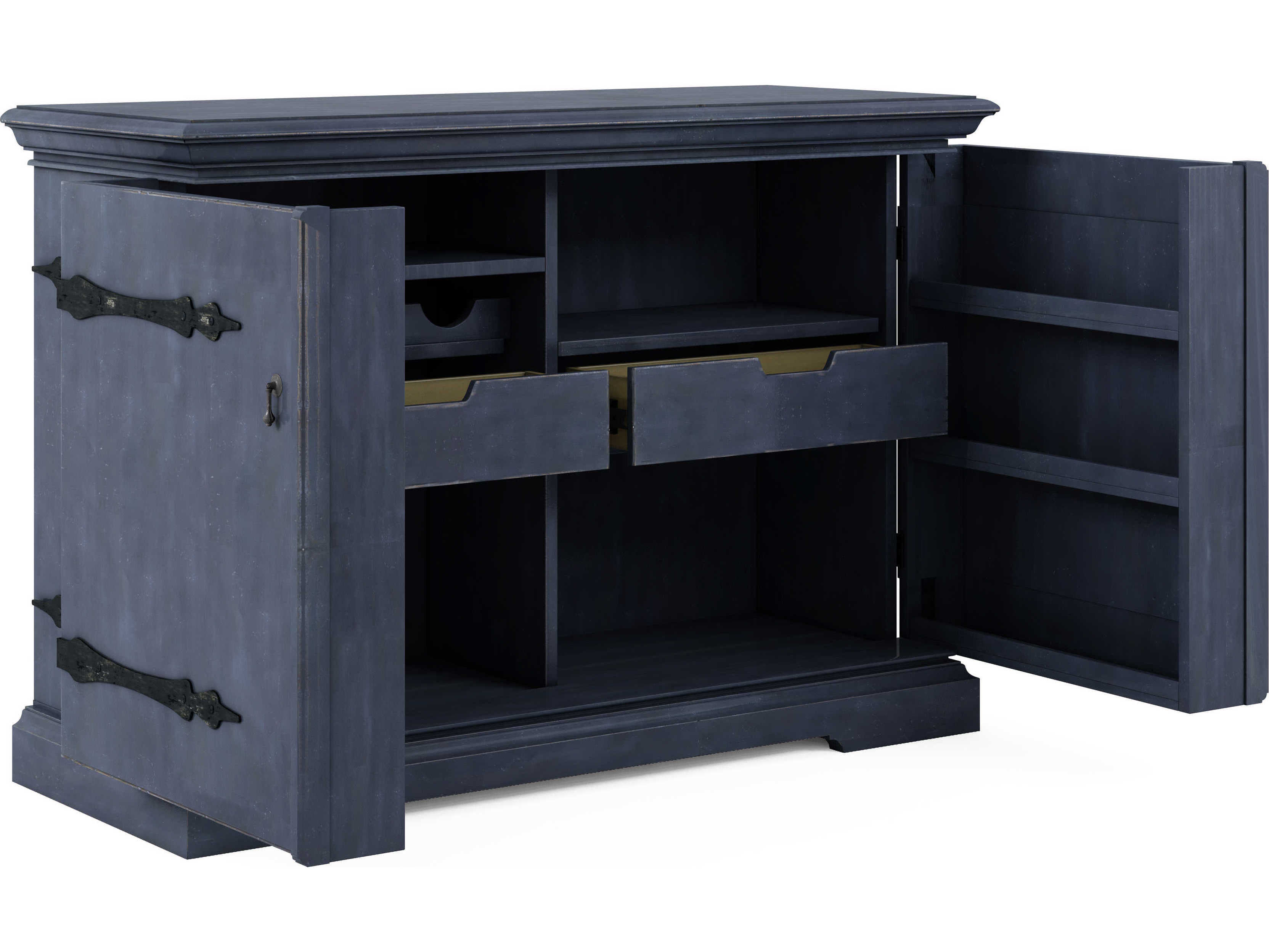 A.R.T. Furniture Alcove Gray Acacia Wood Slate Bar Cabinet