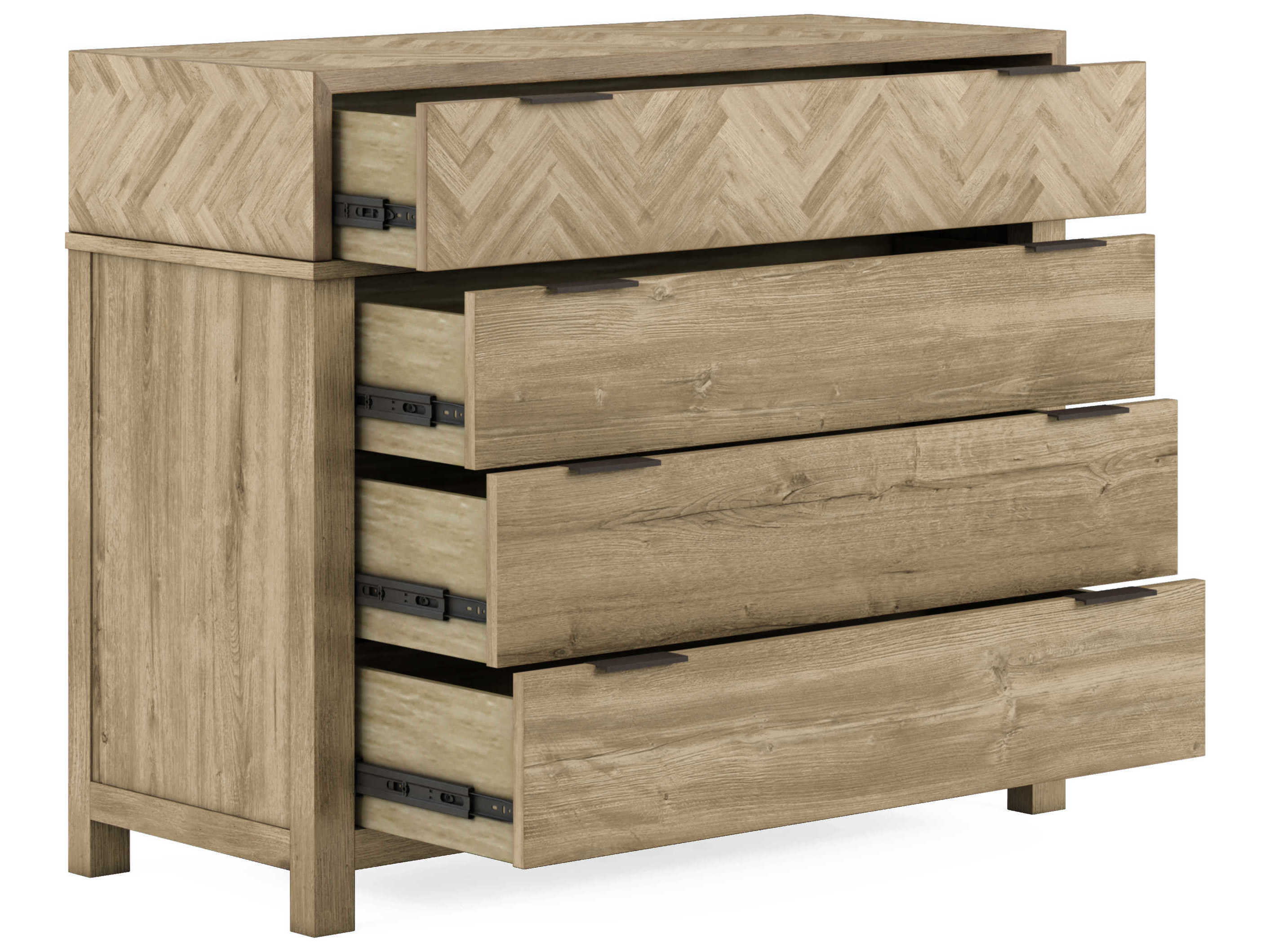 A.R.T. Furniture Garrison 4-Drawers Washed Oak Beige Parrawood Accent Chest