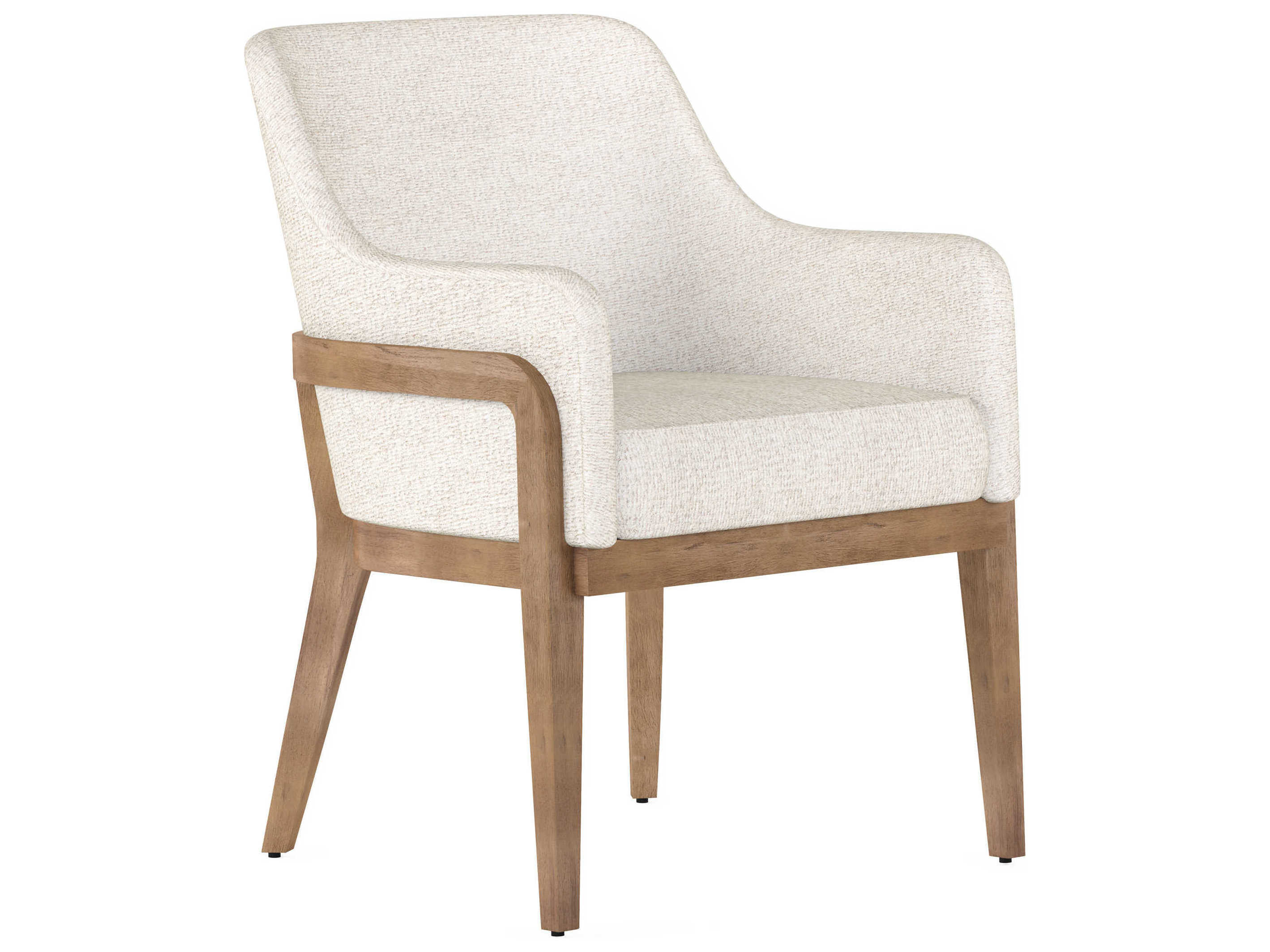 A.R.T. Furniture Portico Fabric Parrawood White Upholstered Arm Dining Chair