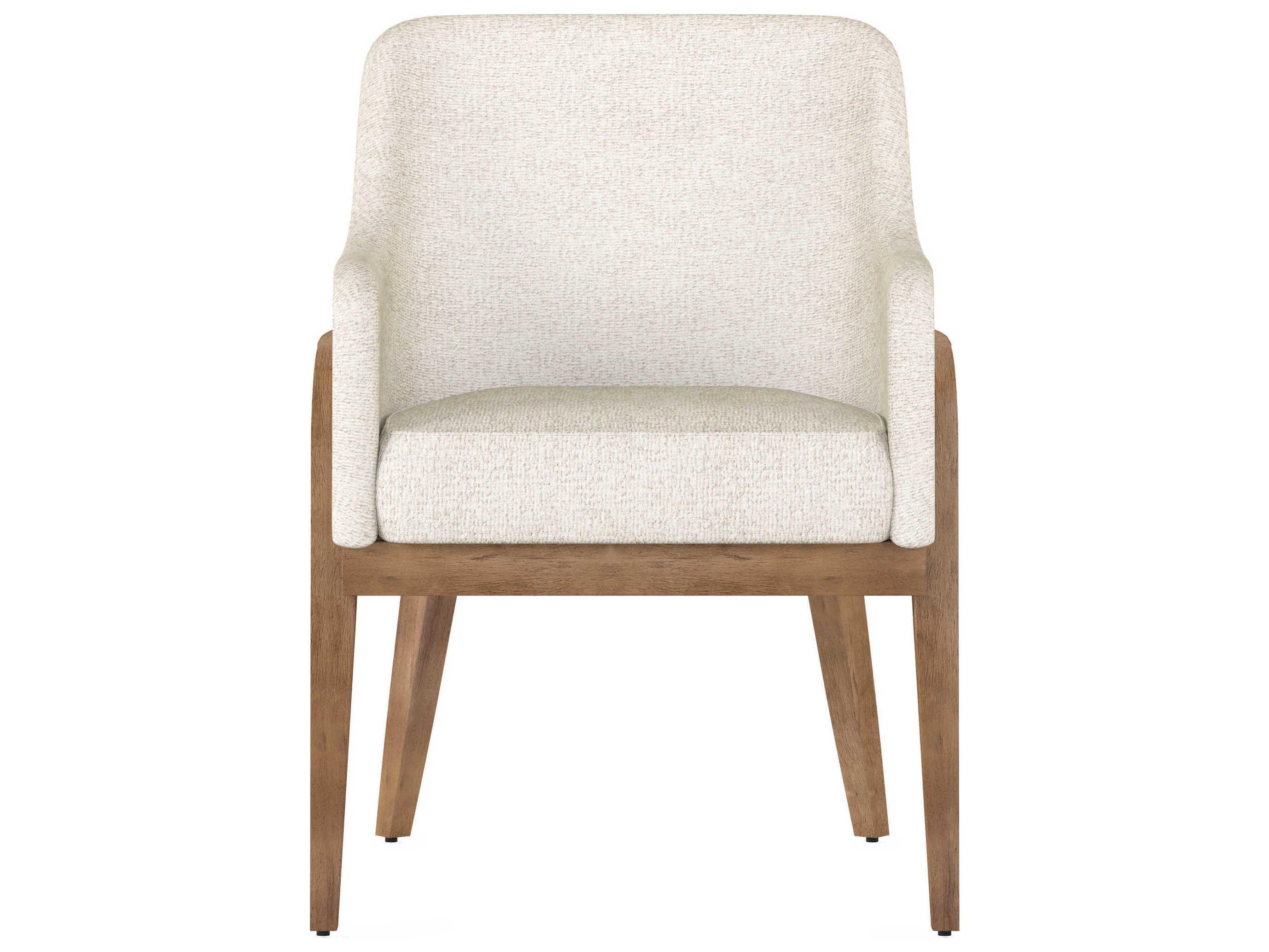 A.R.T. Furniture Portico Fabric Parrawood White Upholstered Arm Dining Chair