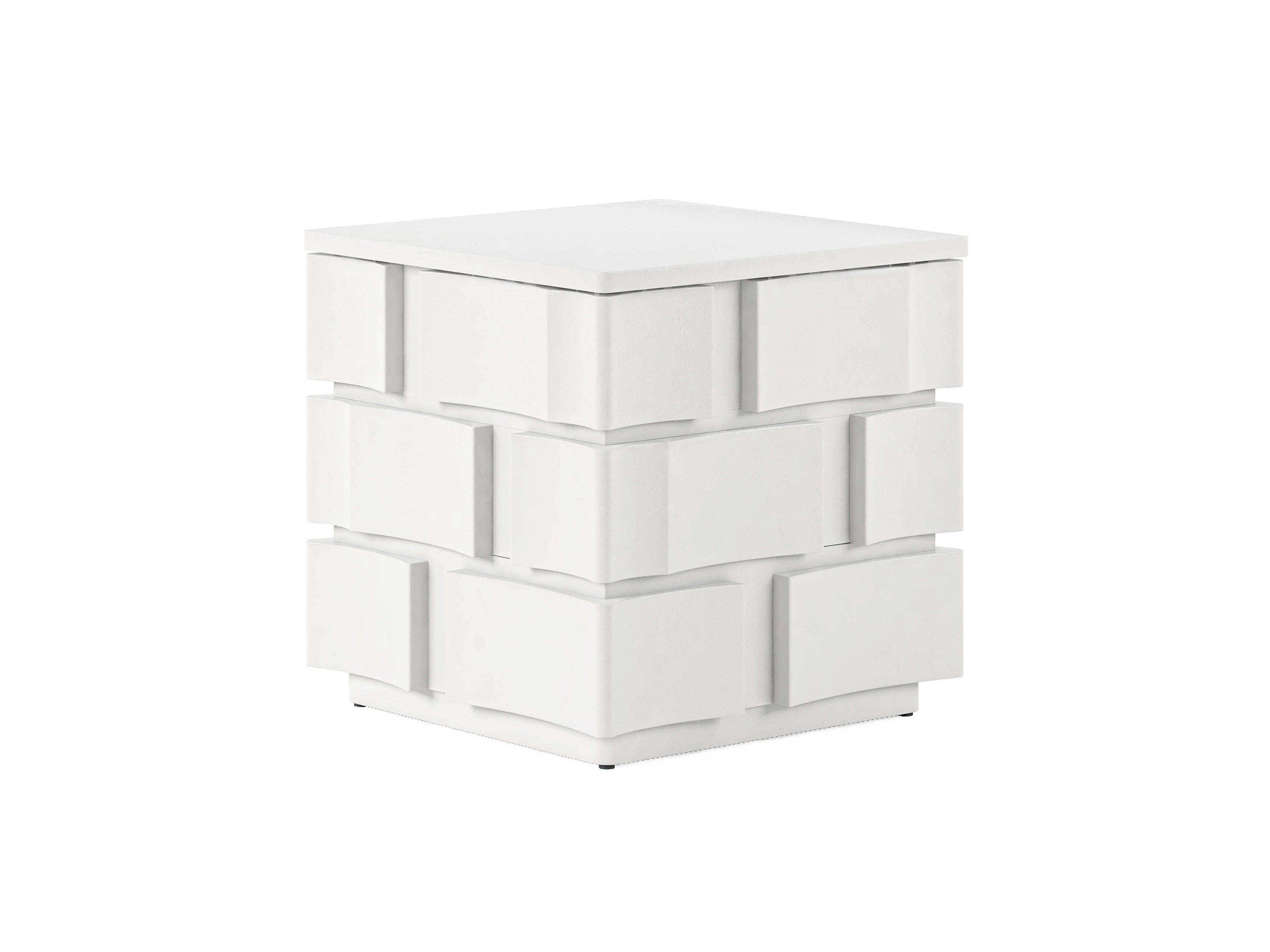 A.R.T. Furniture Portico Square Wood White Plaster End Table