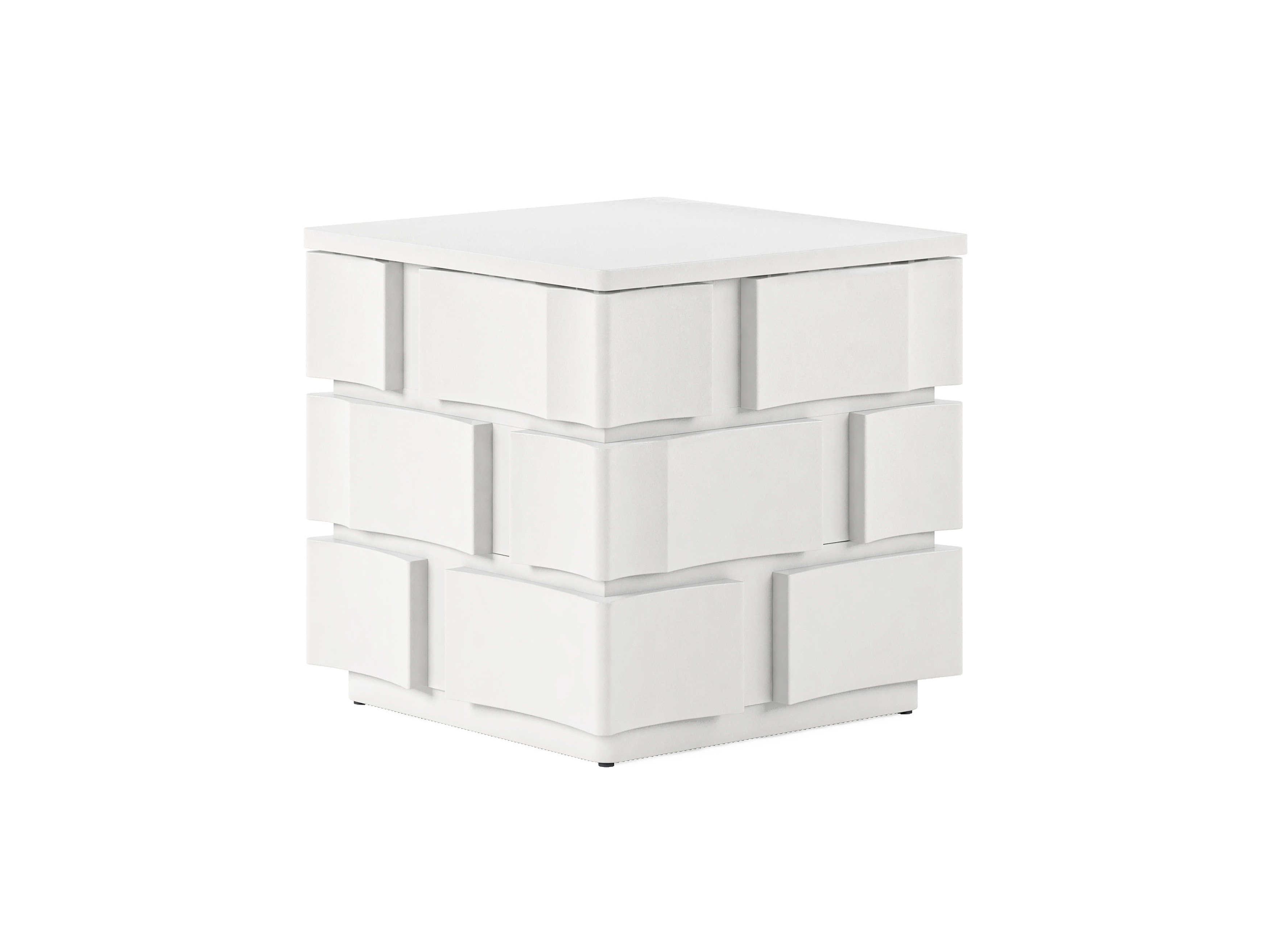 A.R.T. Furniture Portico Square Wood White Plaster End Table