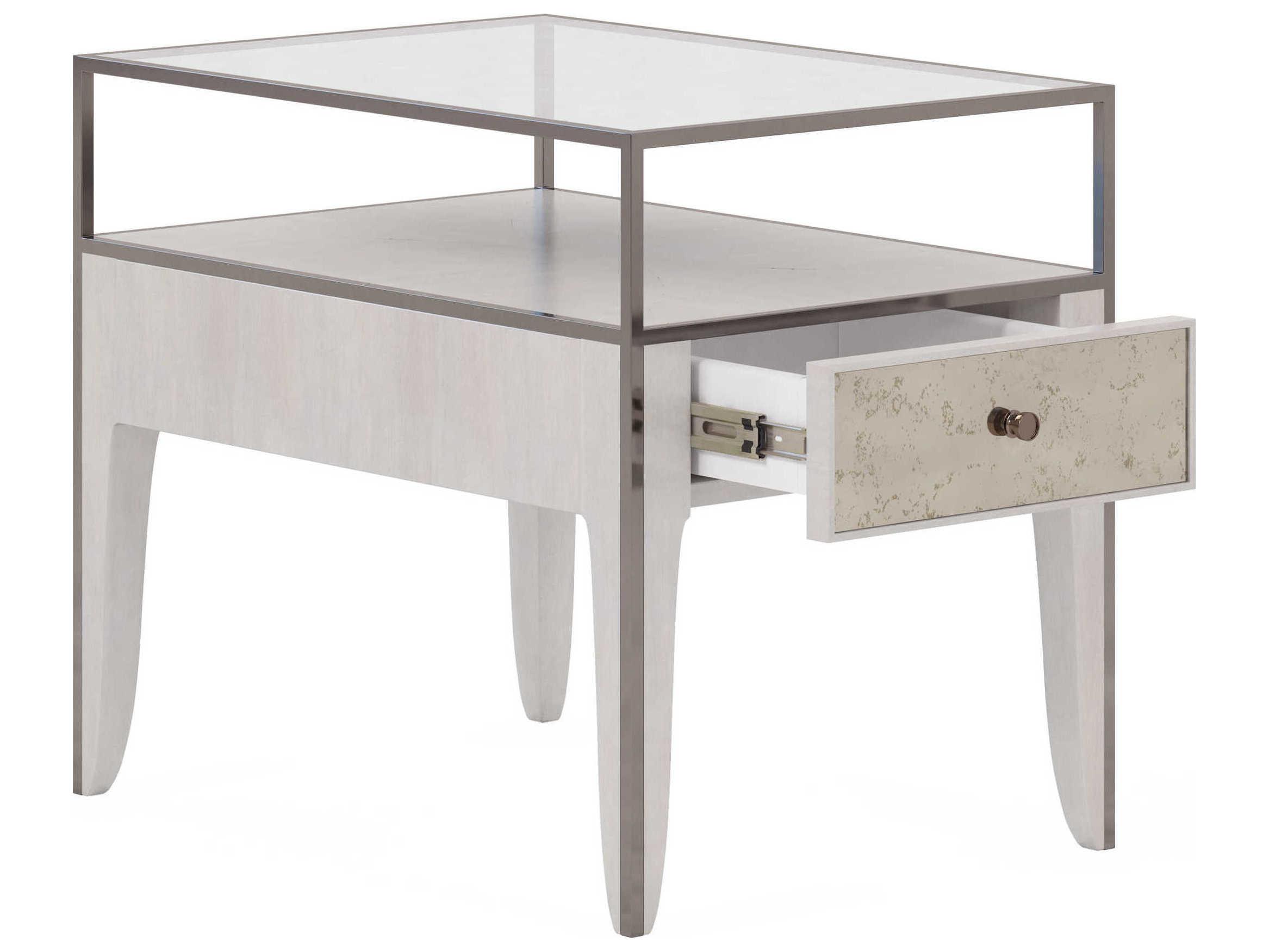 A.R.T. Furniture Mezzanine Rectangular Glass Dove Gray End Table