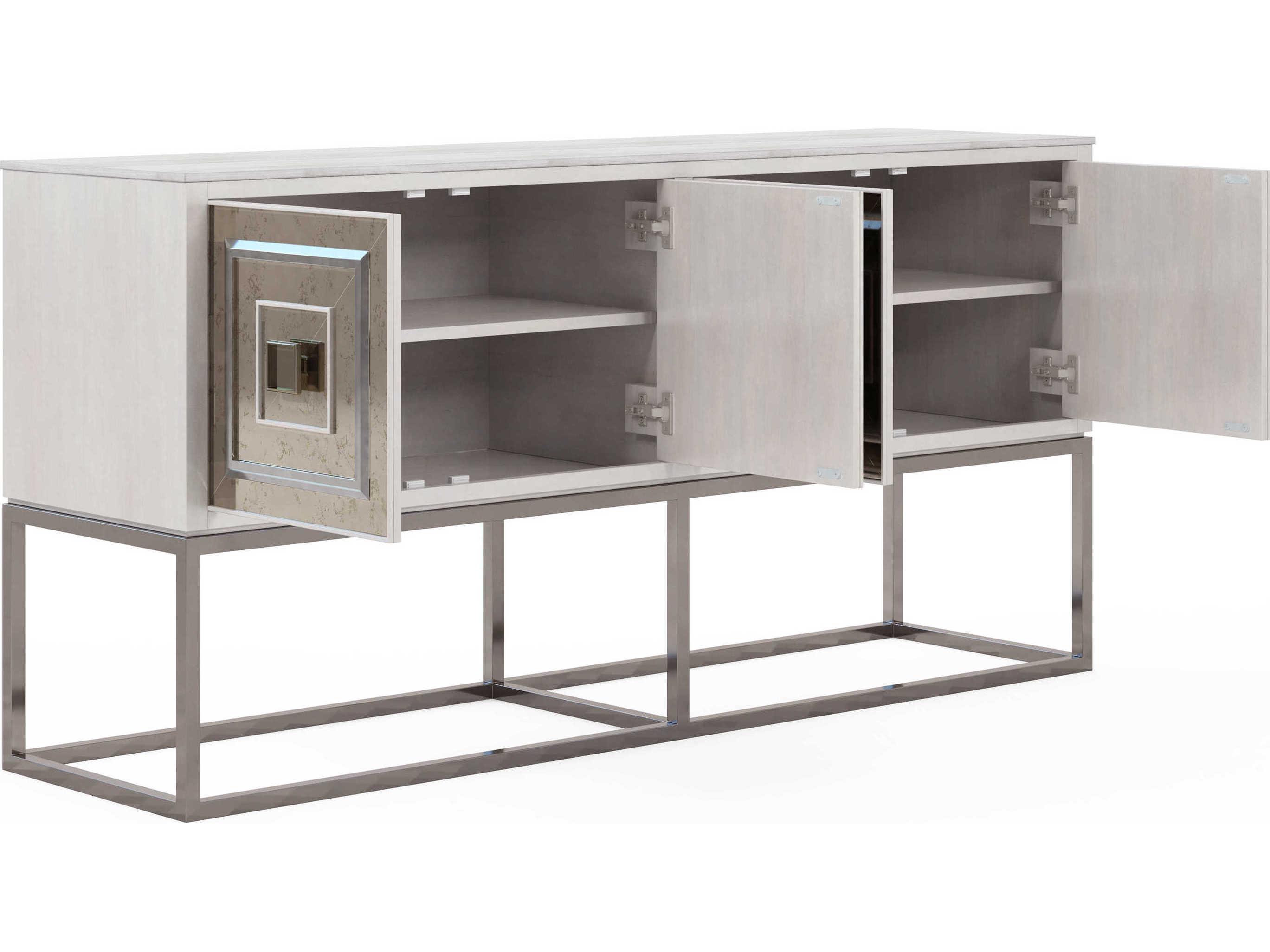 A.R.T. Furniture Mezzanine 74" Poplar Wood Dove Gray Media Console