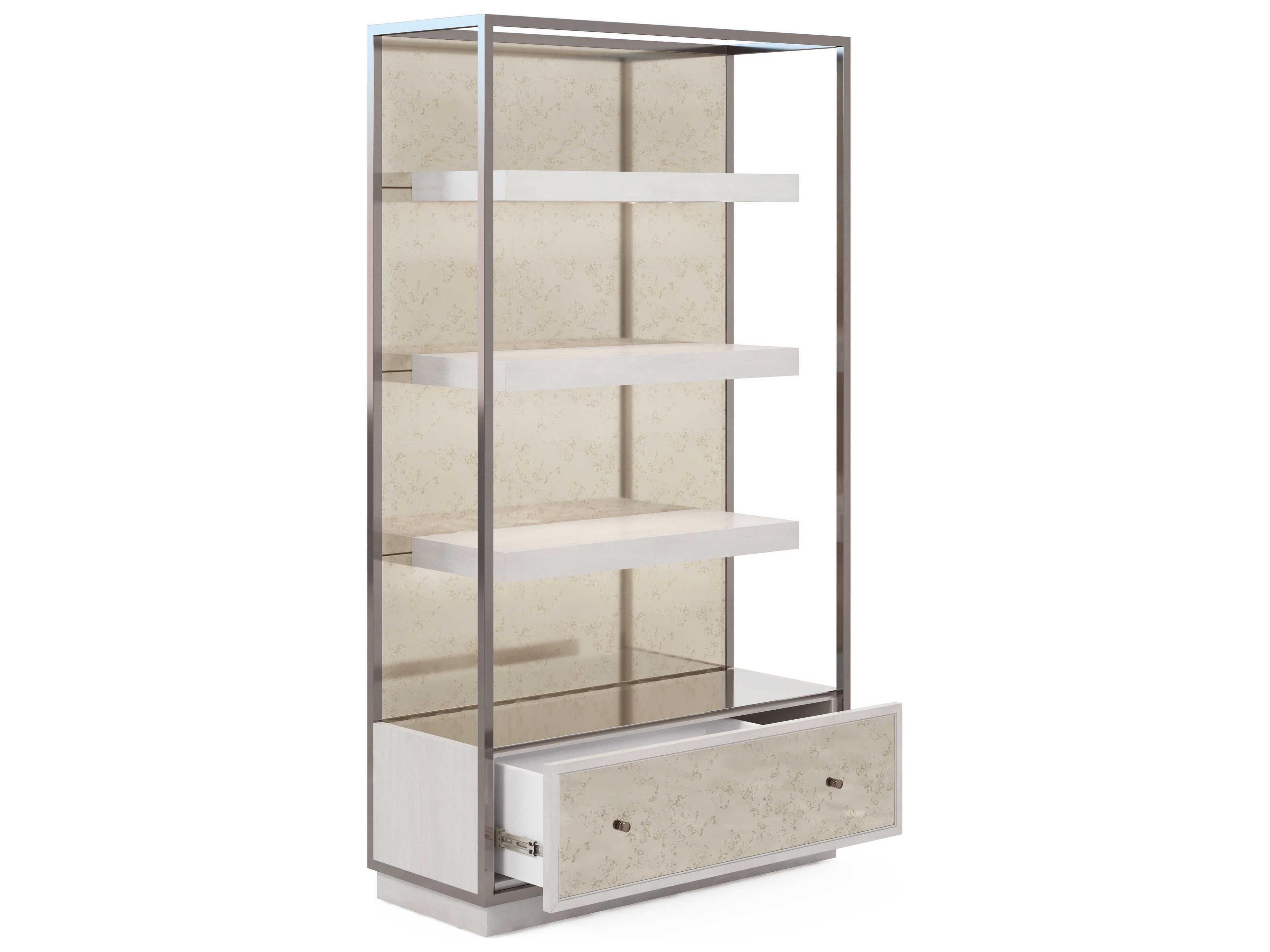 A.R.T. Furniture Mezzanine Poplar Wood Dove Gray Display Cabinet
