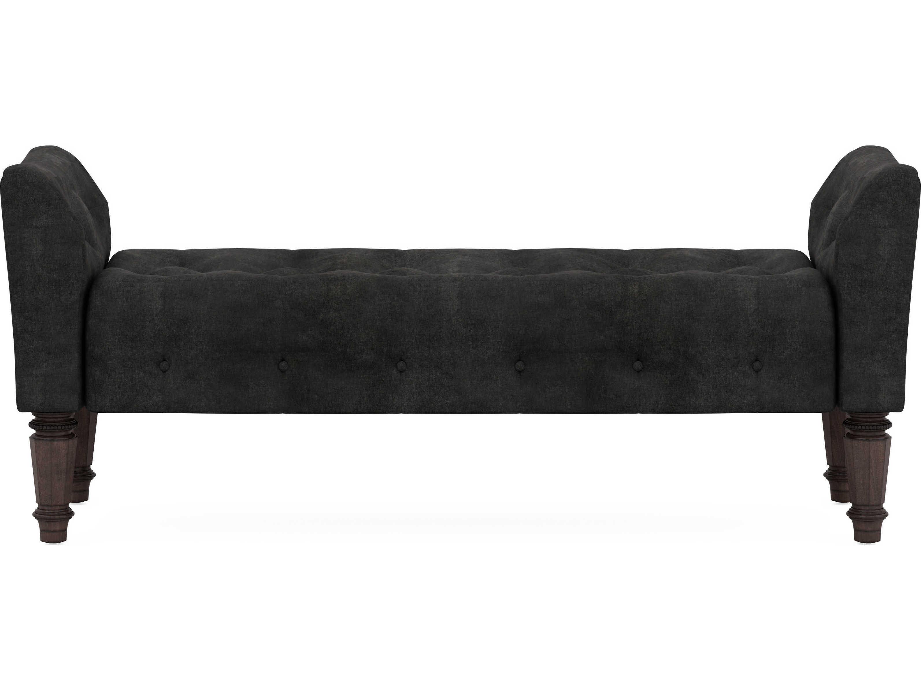 A.R.T. Furniture Revival Napa Mahogany Black Upholstered Accent Bench