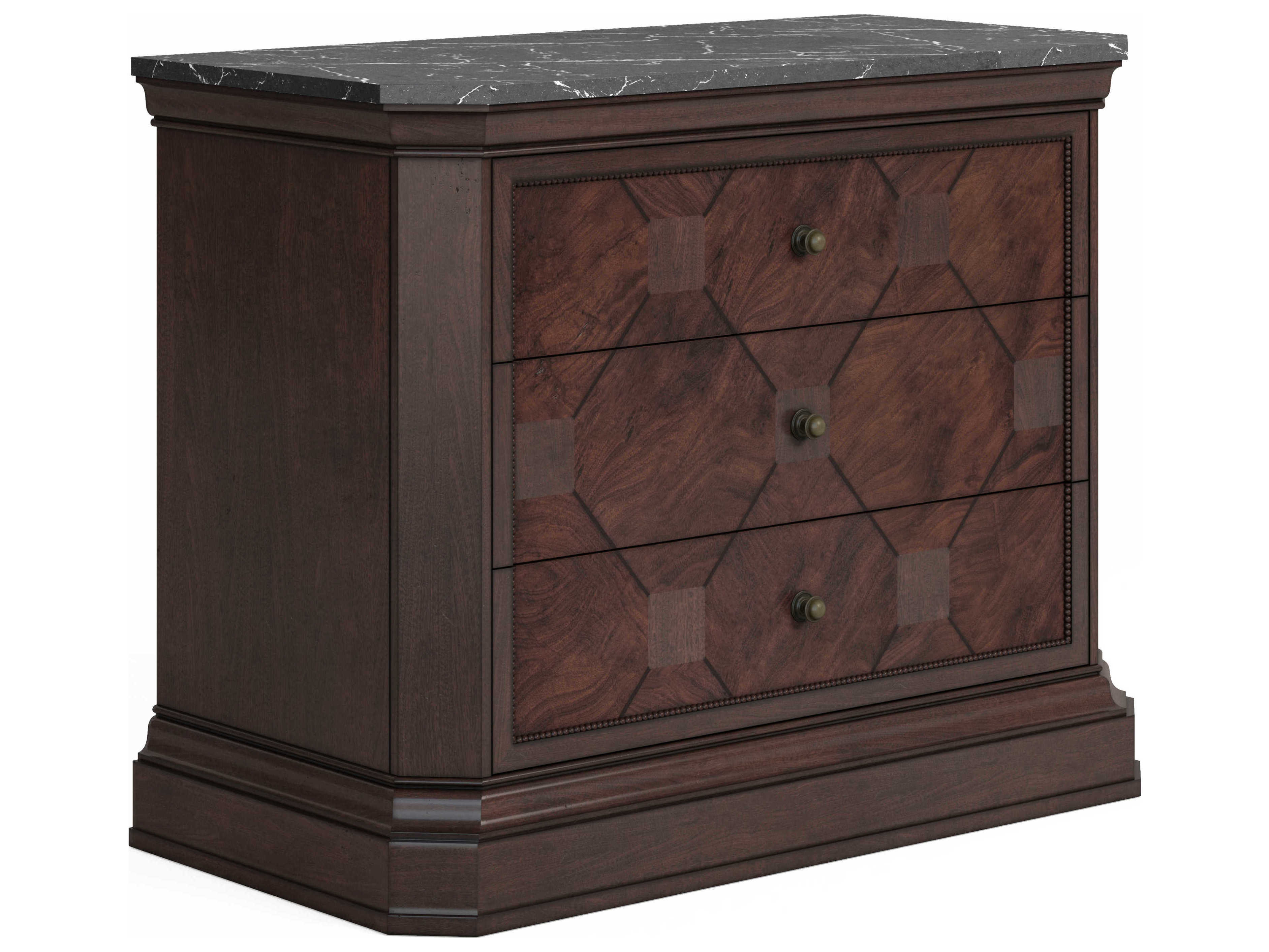 A.R.T. Furniture Revival 3-Drawers Napa Mahogany Brown Rubberwood Bachelor Chest Nightstand