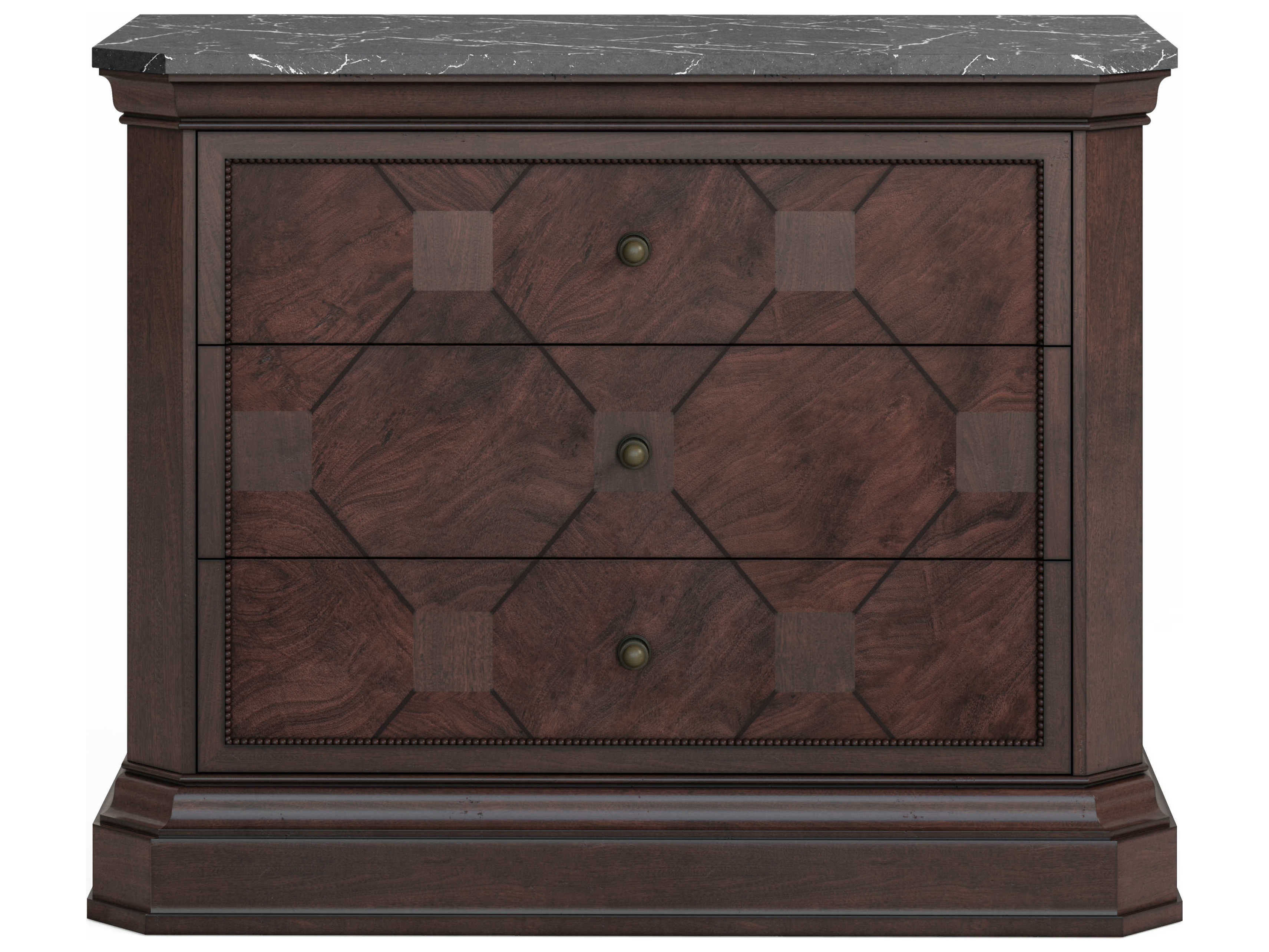 A.R.T. Furniture Revival 3-Drawers Napa Mahogany Brown Rubberwood Bachelor Chest Nightstand