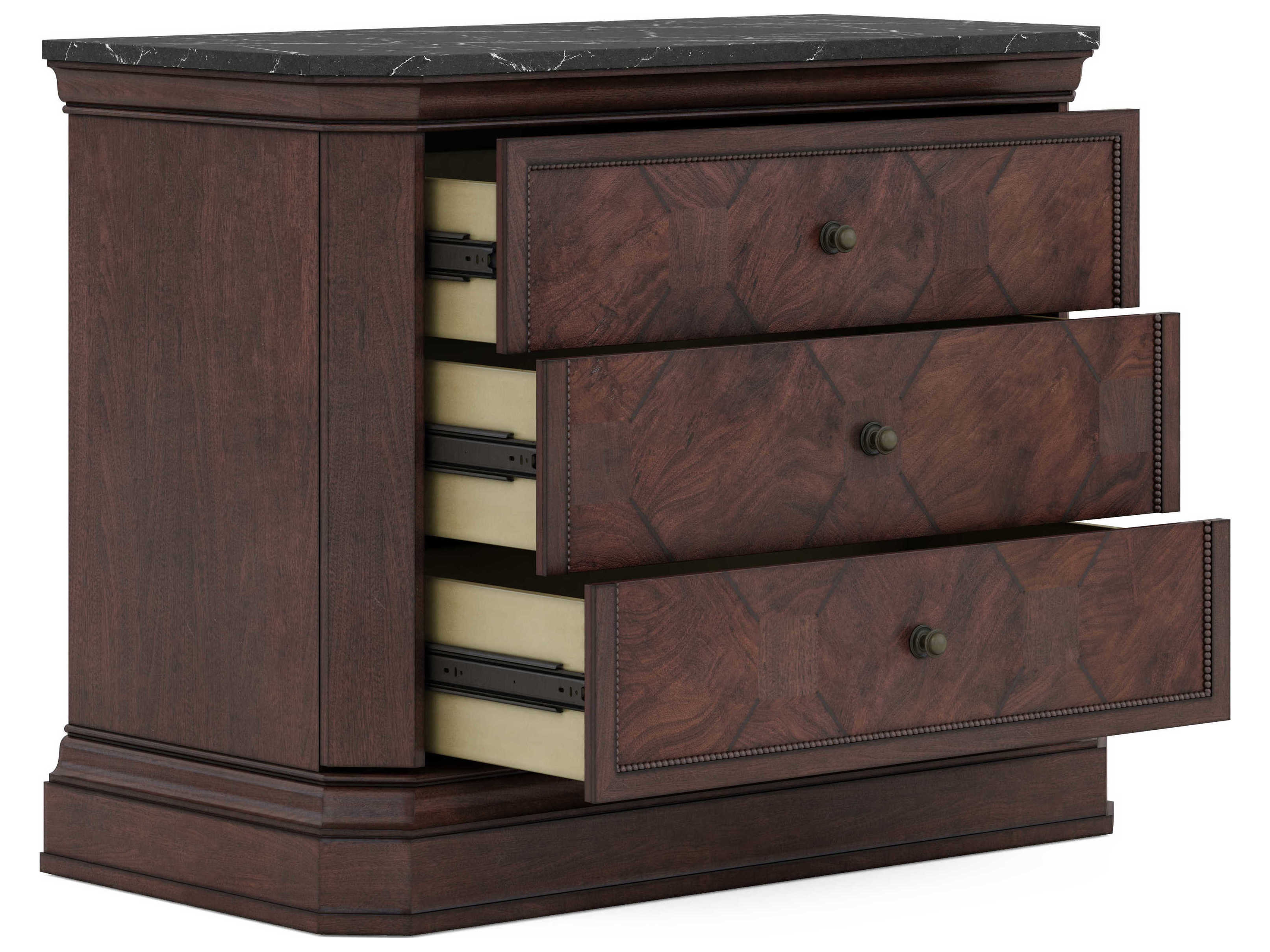 A.R.T. Furniture Revival 3-Drawers Napa Mahogany Brown Rubberwood Bachelor Chest Nightstand