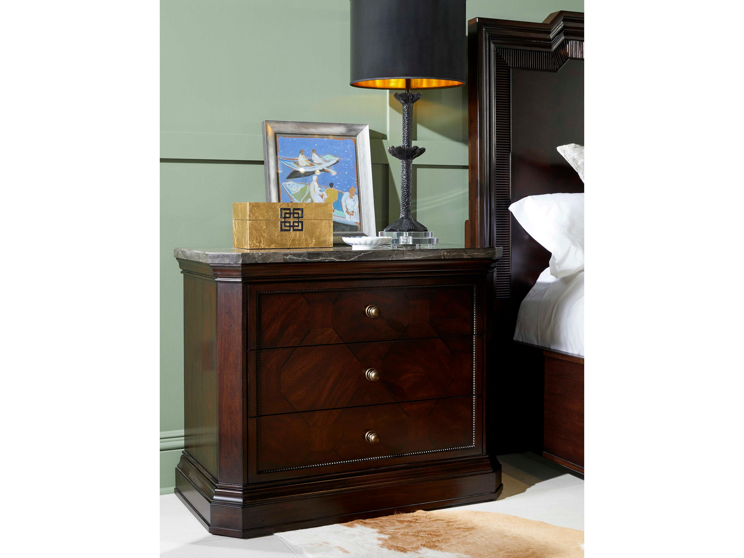 A.R.T. Furniture Revival 3-Drawers Napa Mahogany Brown Rubberwood Bachelor Chest Nightstand