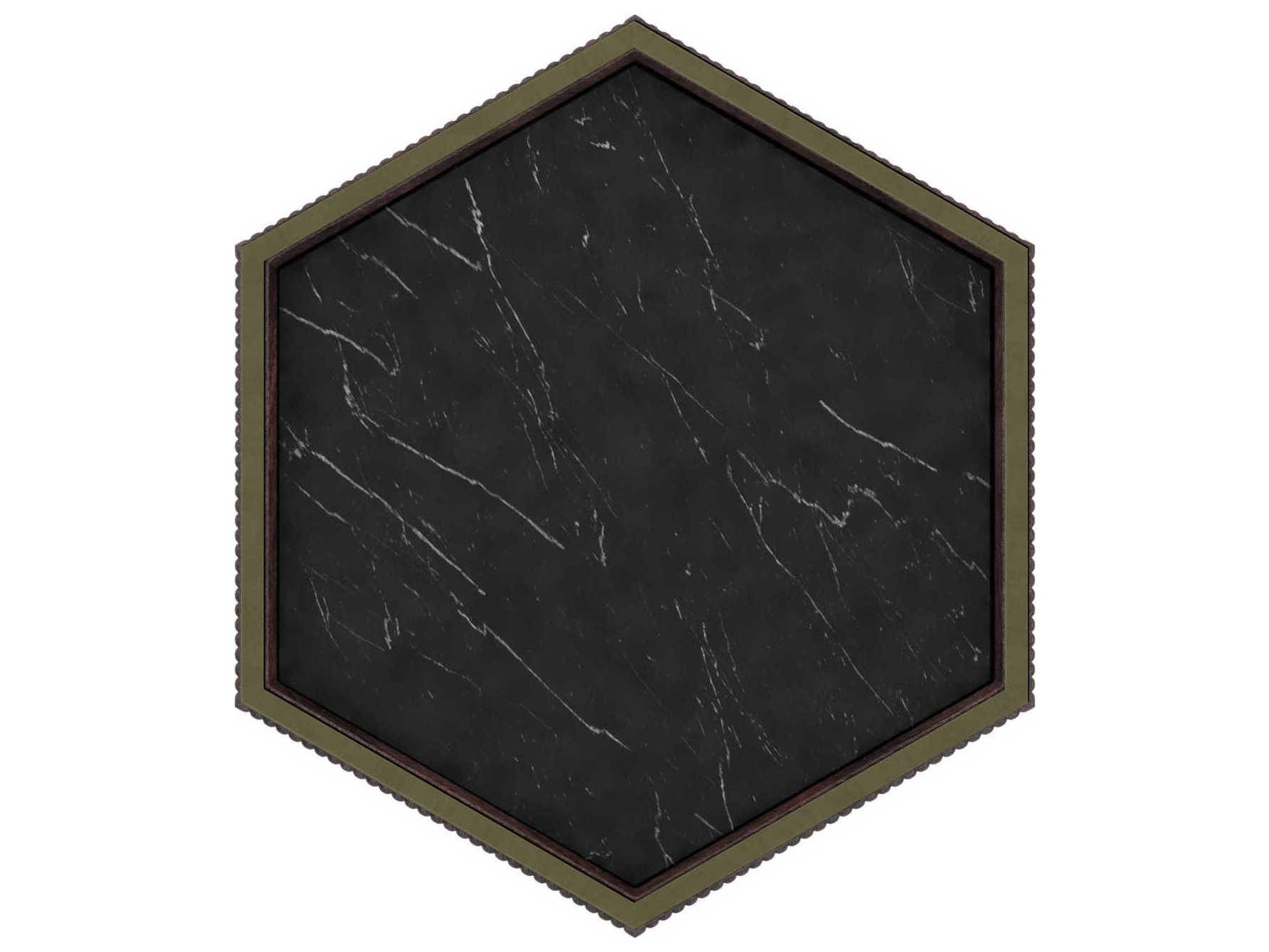A.R.T. Furniture Revival Hexagon Marble Napa Mahogany End Table