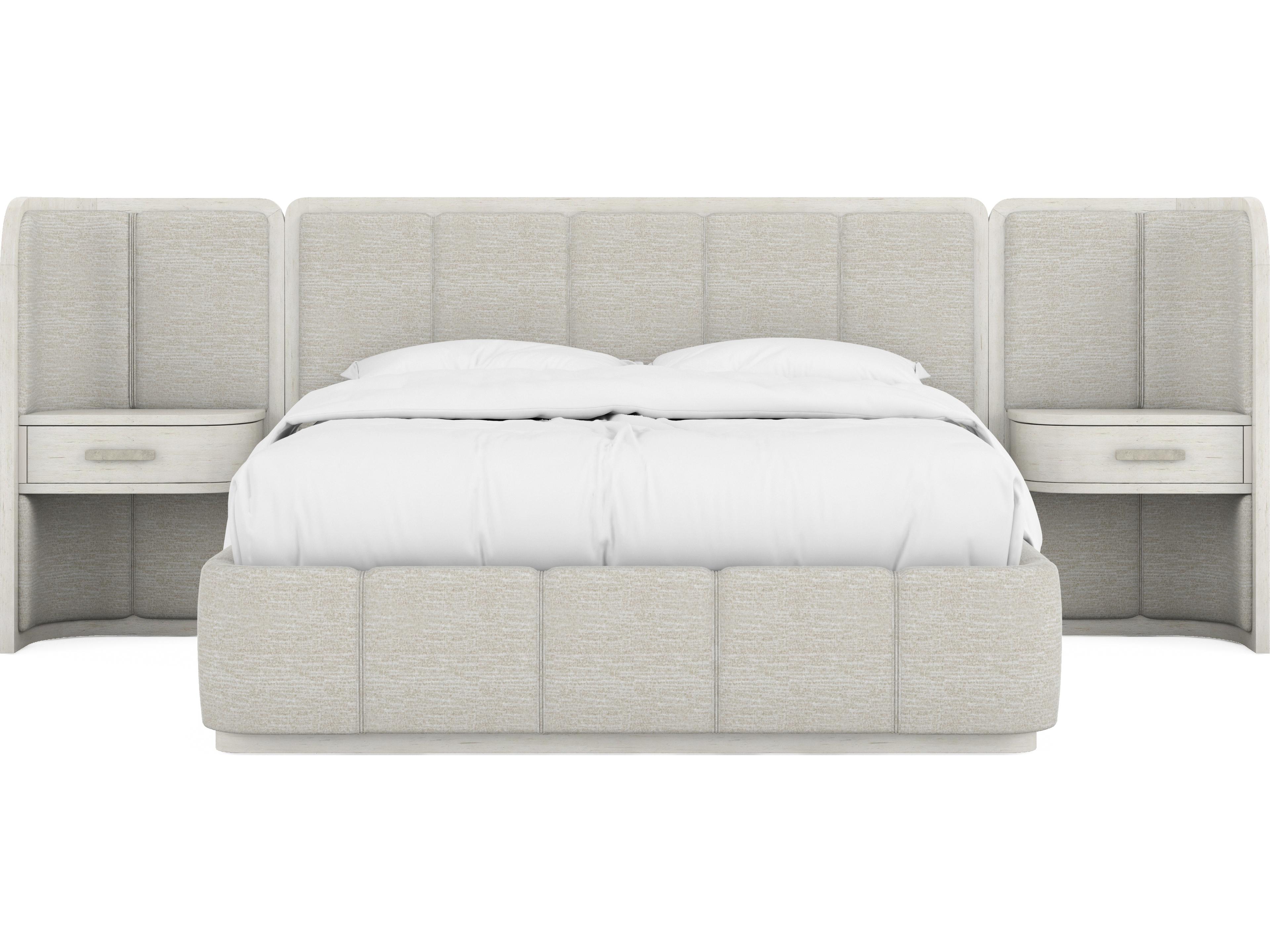 A.R.T. Furniture Ashlar Bisque White Parrawood Upholstered Queen Panel Bed