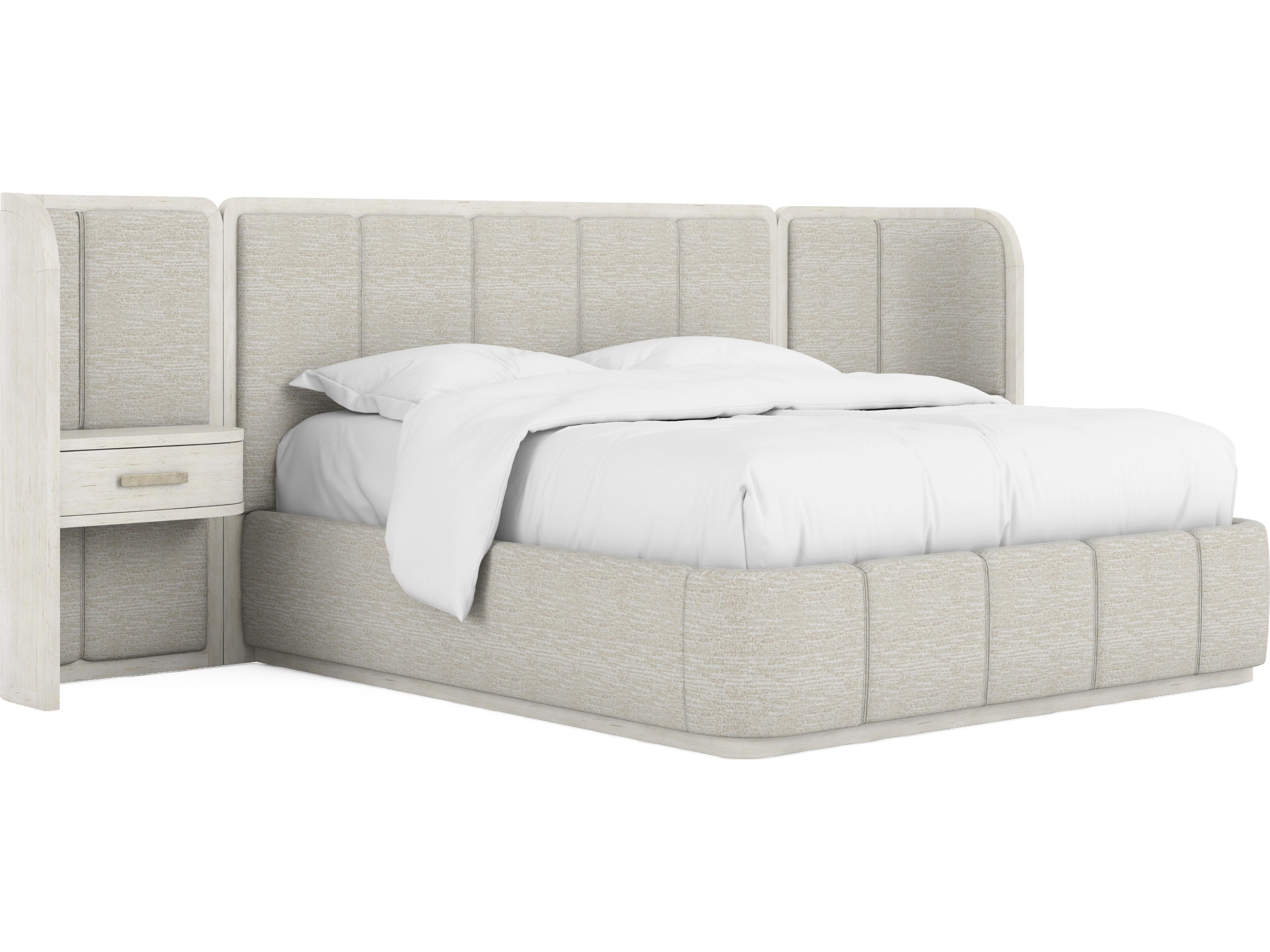 A.R.T. Furniture Ashlar Bisque White Parrawood Upholstered King Panel Bed