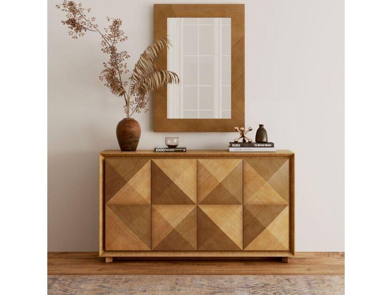 A.R.T. Furniture Loft Brown Natural Maple Wall Mirror Rectangular