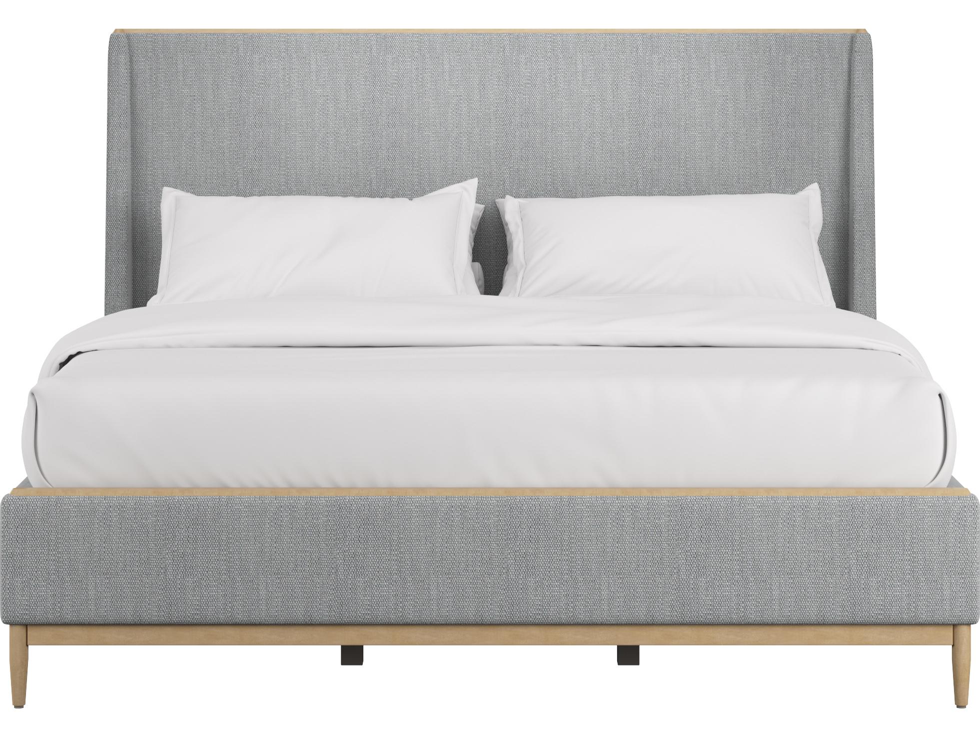 A.R.T. Furniture Loft Gray Natural Maple Poplar Wood Upholstered Queen Panel Bed