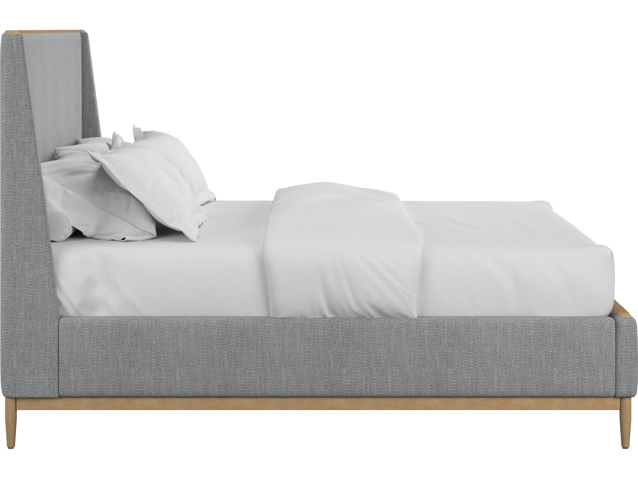 A.R.T. Furniture Loft Gray Natural Maple Poplar Wood Upholstered Queen Panel Bed