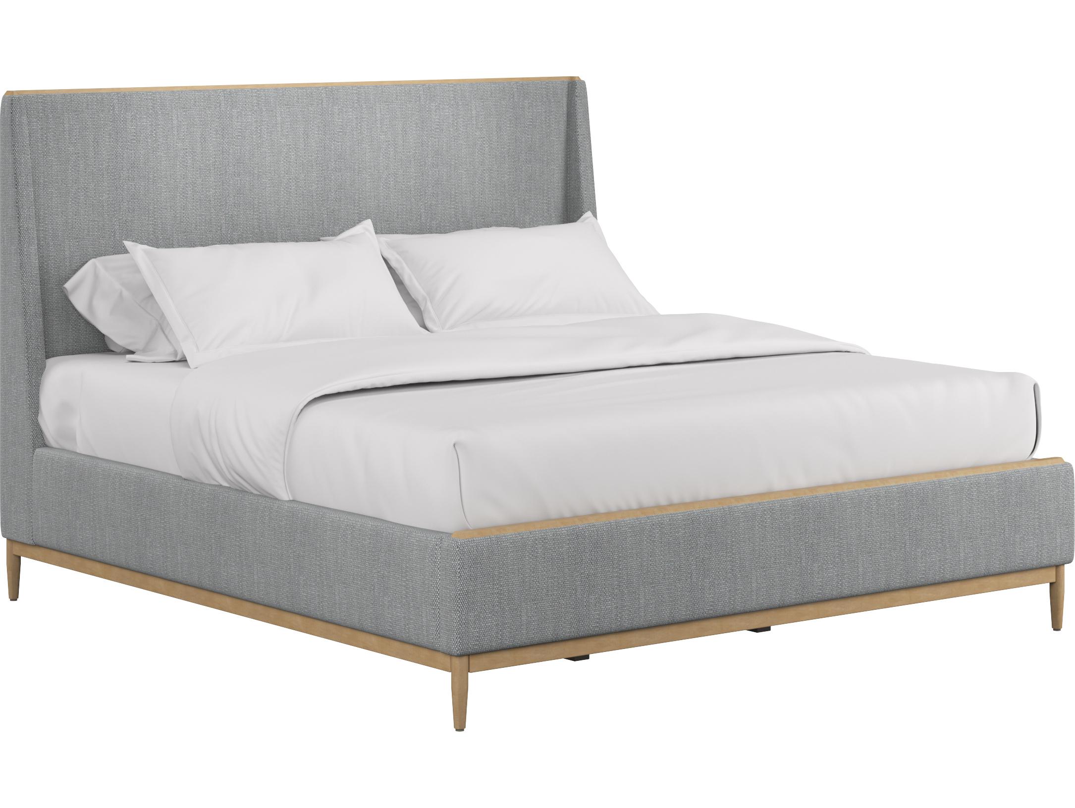 A.R.T. Furniture Loft Gray Natural Maple Poplar Wood Upholstered King Panel Bed