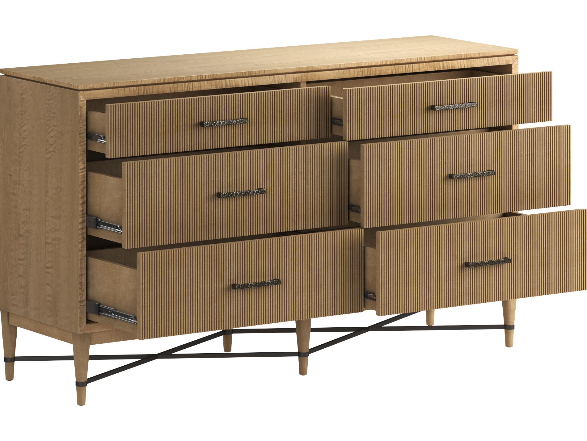 A.R.T. Furniture Loft 6-Drawers Rubberwood Double Dresser