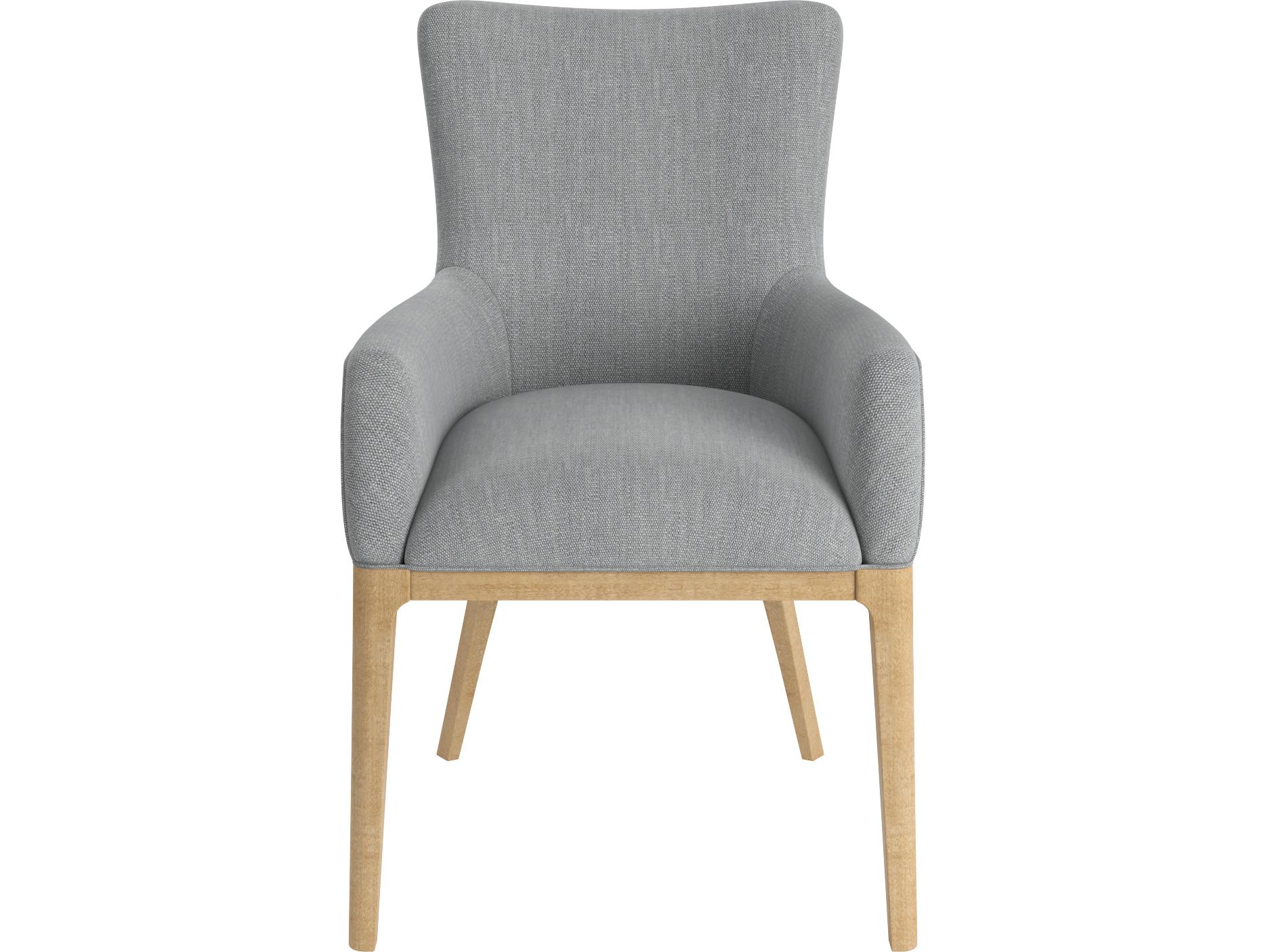 A.R.T. Furniture Loft Rubberwood Gray Upholstered Arm Dining Chair