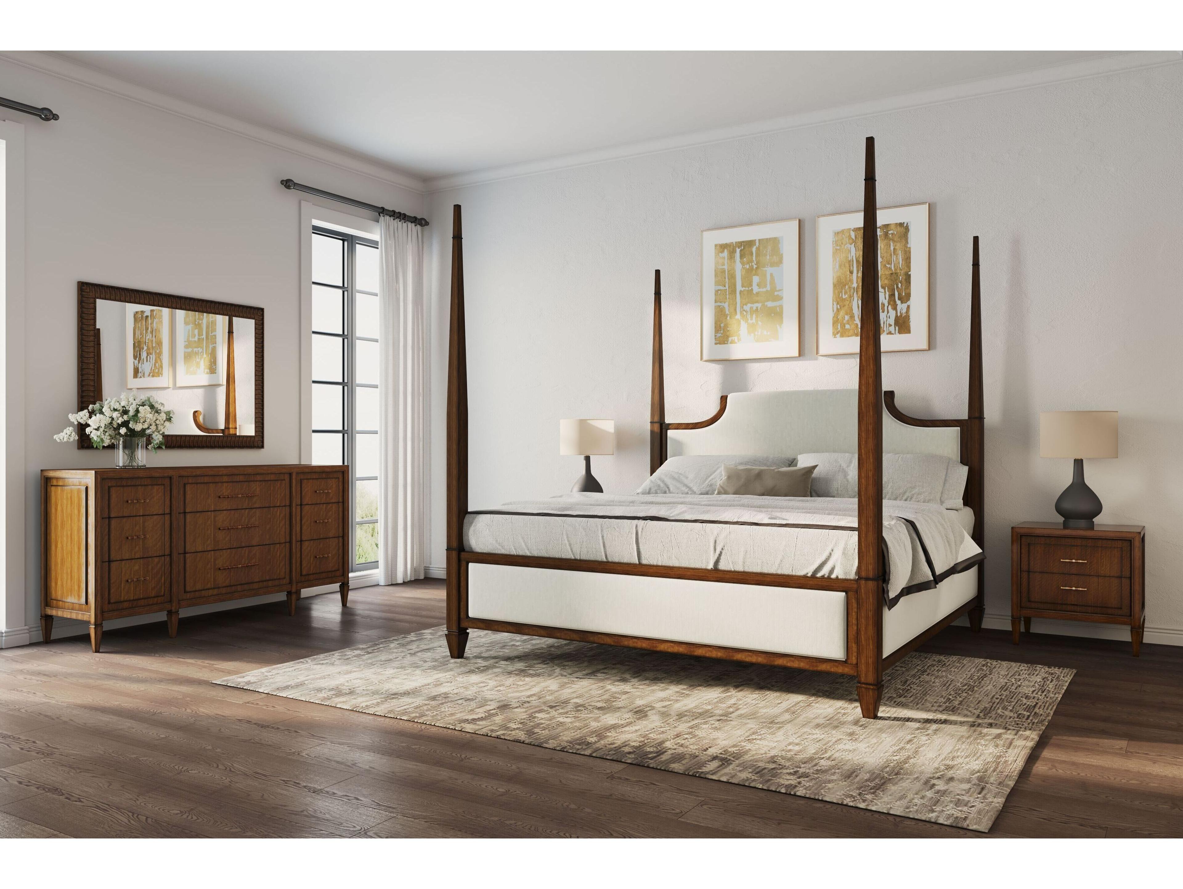 A.R.T. Furniture Eave Brown Parrawood Wood Queen Four Poster Bed