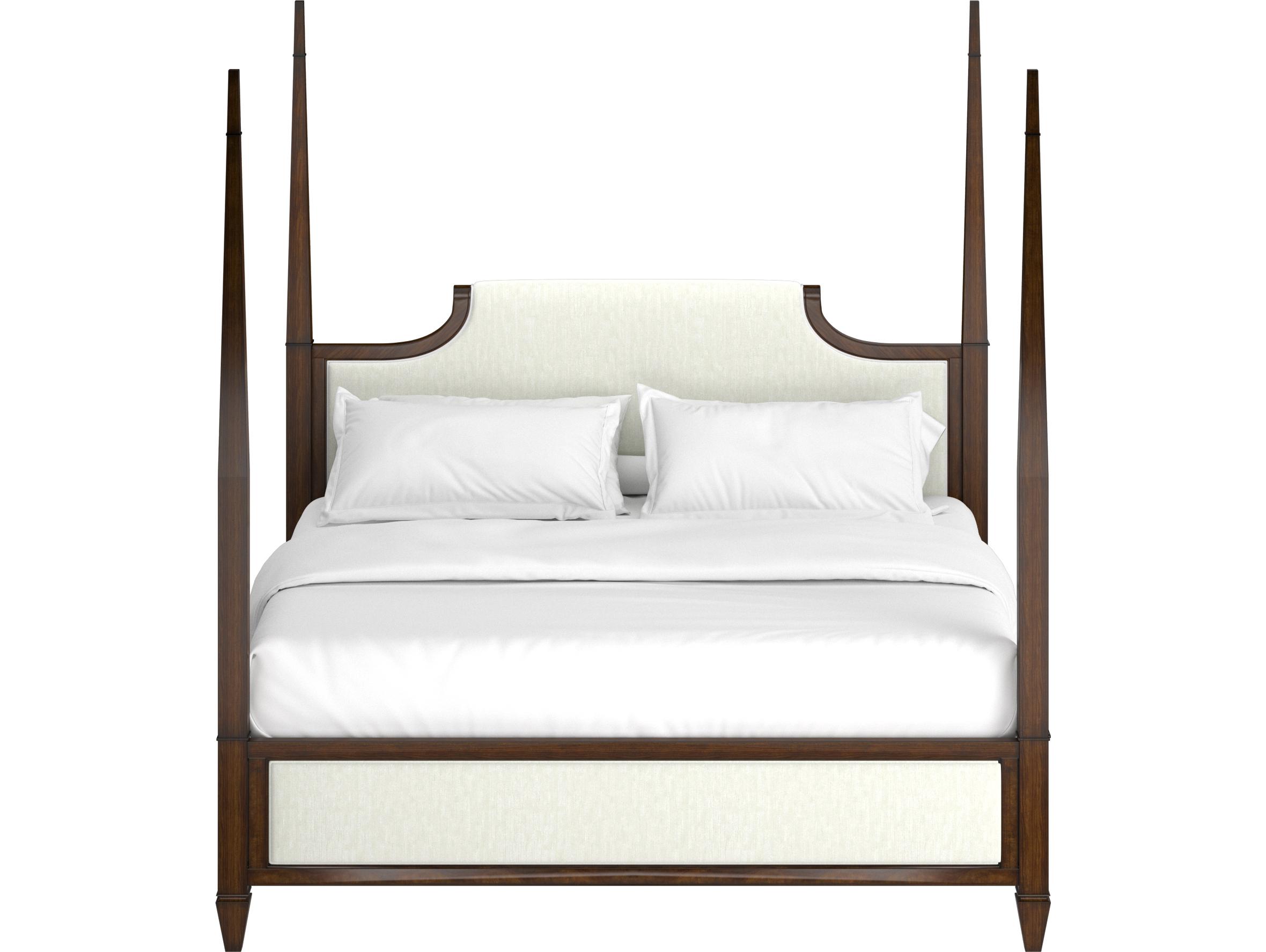 A.R.T. Furniture Eave Brown Parrawood Upholstered King Four Poster Bed