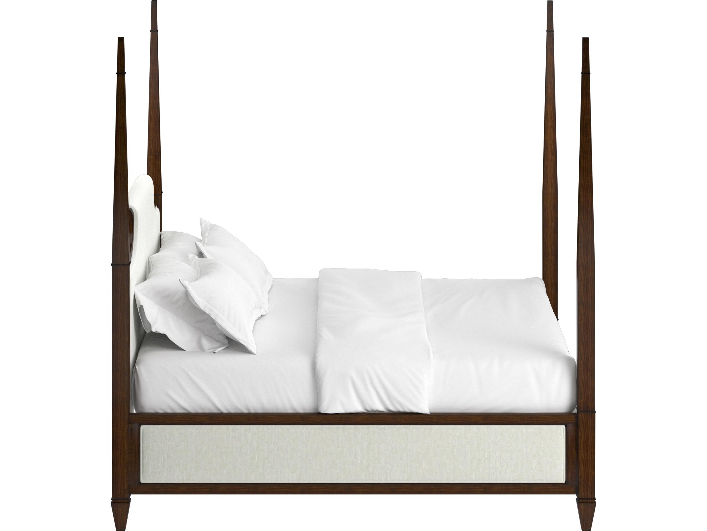 A.R.T. Furniture Eave Brown Parrawood Upholstered King Four Poster Bed