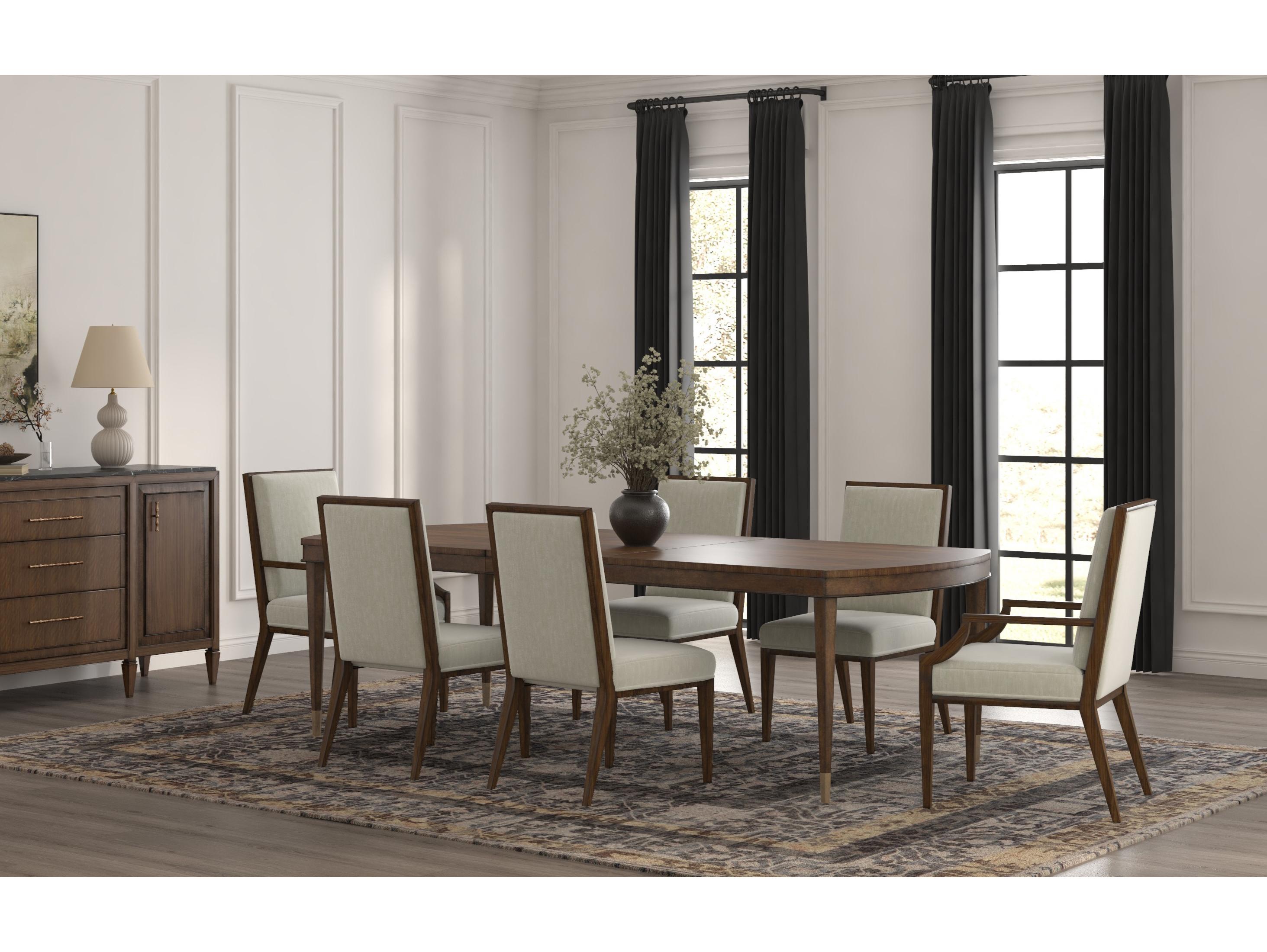 A.R.T. Furniture Eave Parrawood White Upholstered Arm Dining Chair