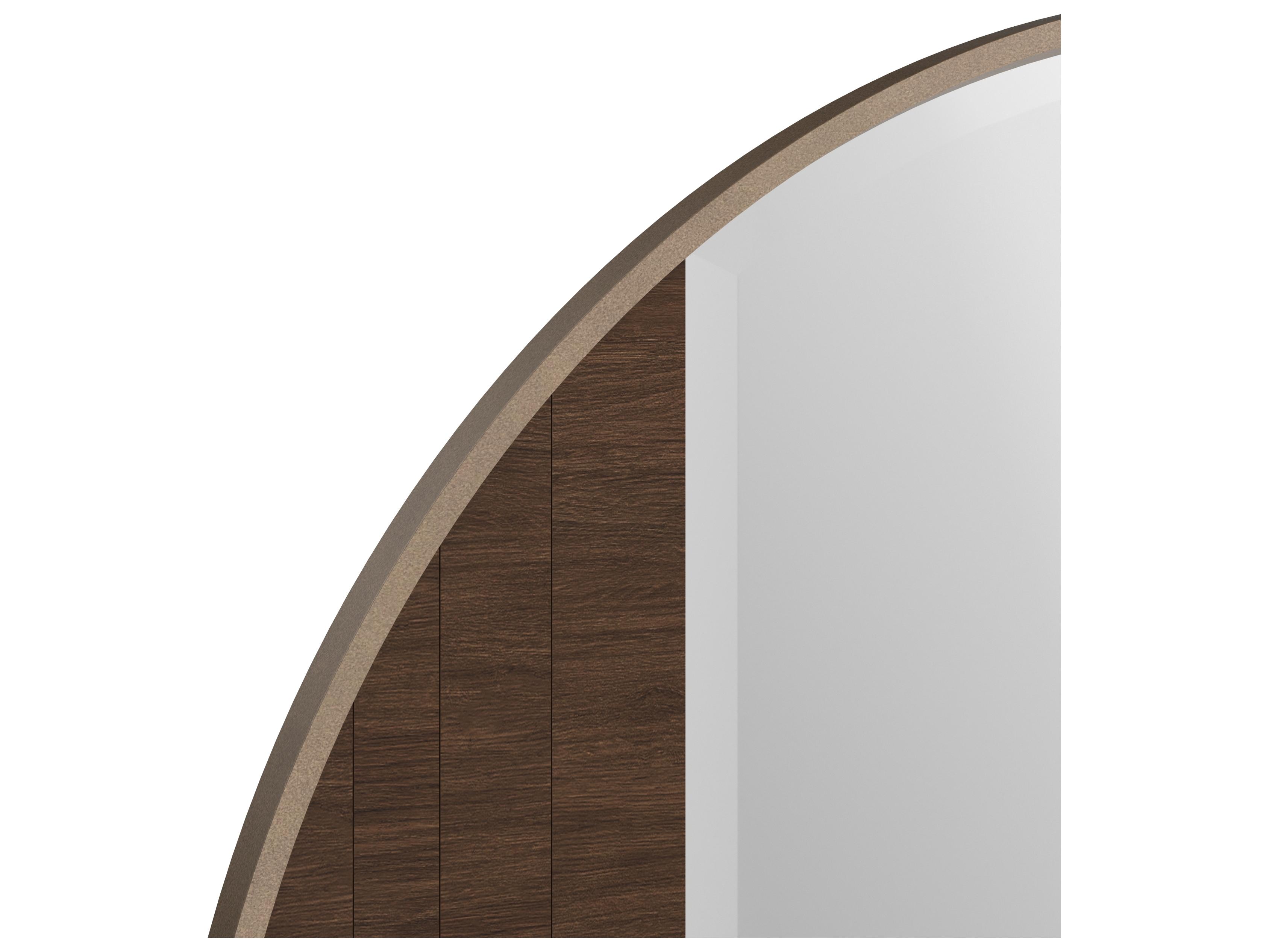 A.R.T. Furniture Verge Brown Handcrated Walnut Wall Mirror Round