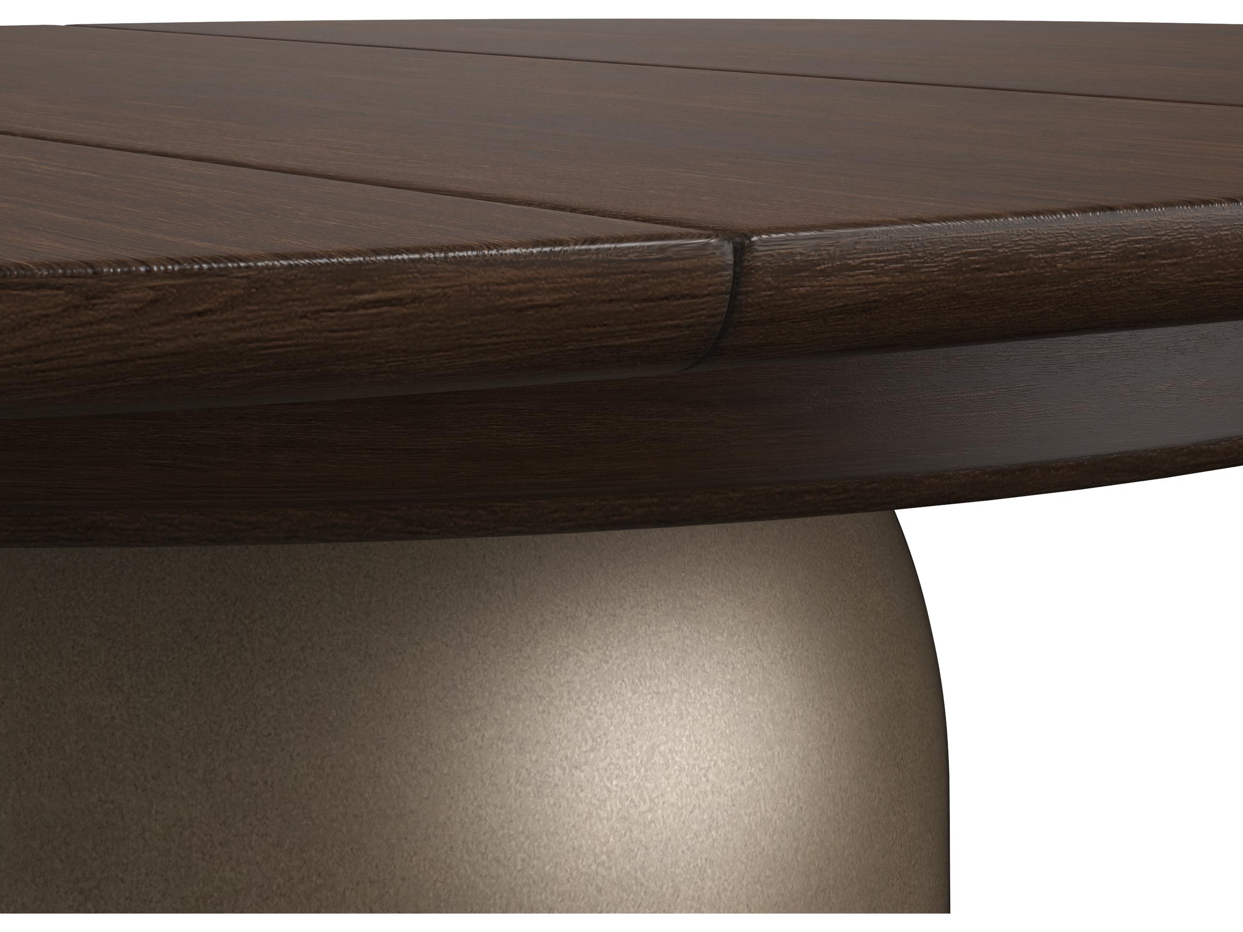 A.R.T. Furniture Verge Round Marble Brown Bronze Metallic Dining Table