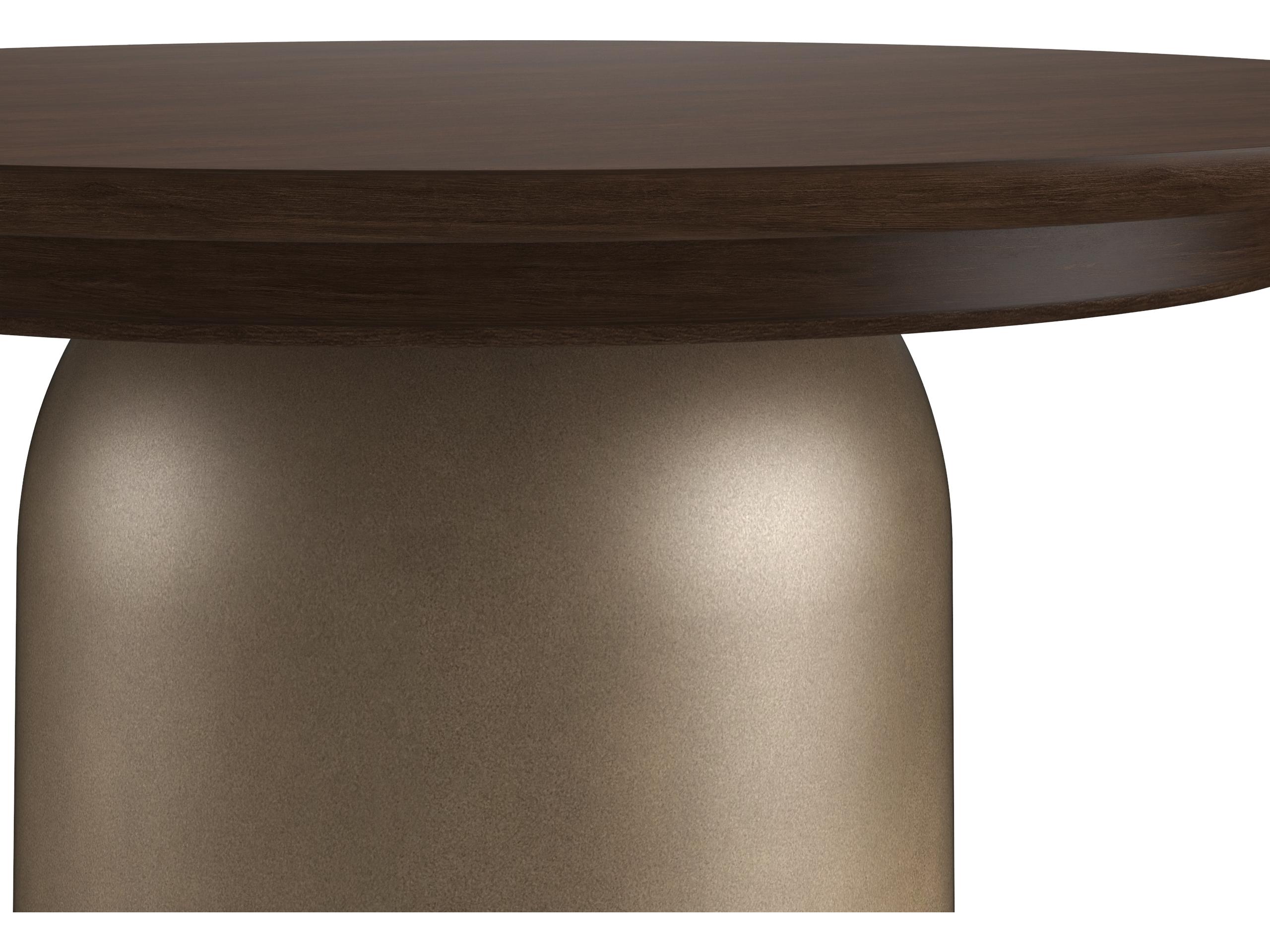 A.R.T. Furniture Verge Round Marble Brown Bronze Metallic Dining Table