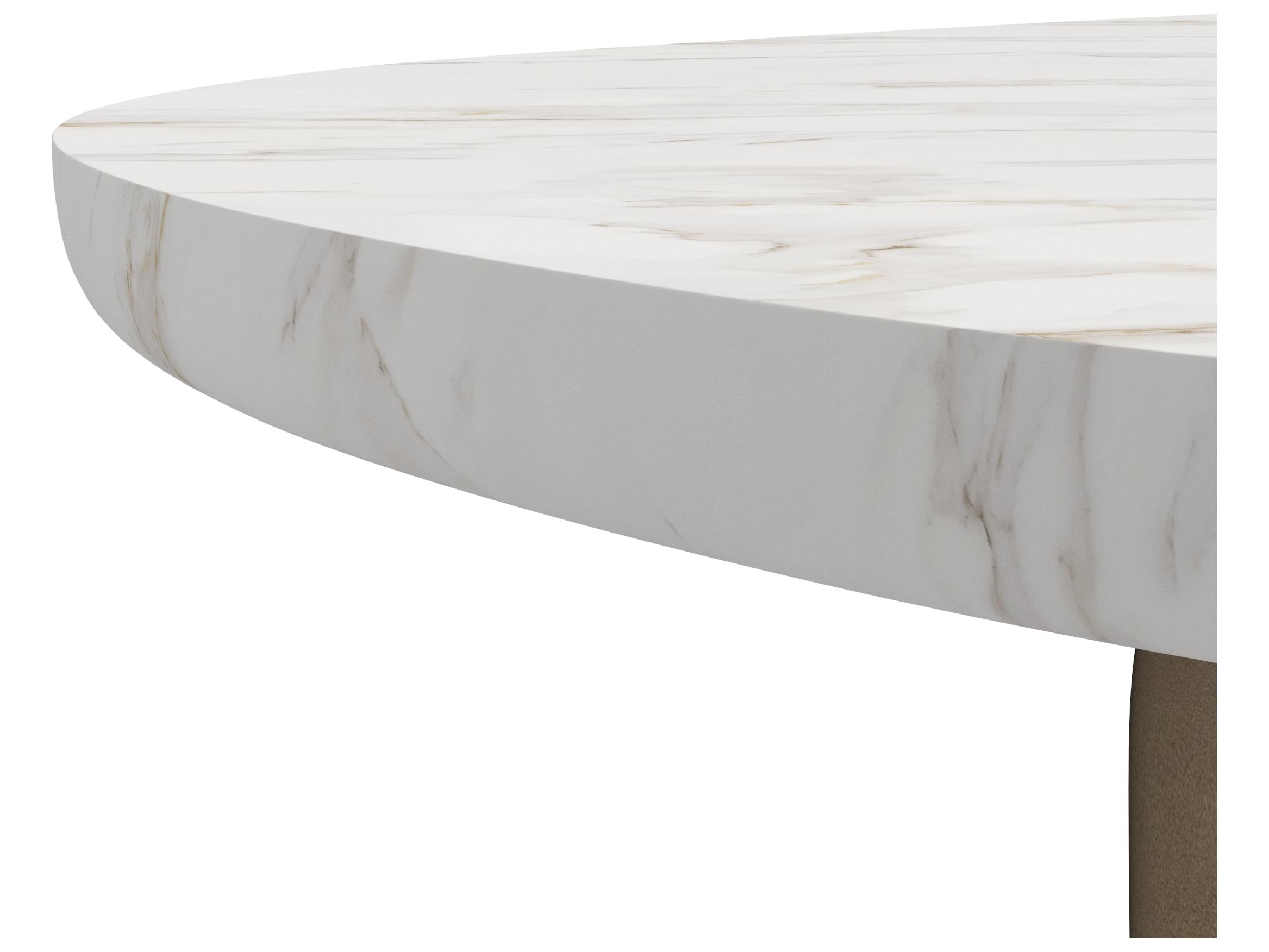 A.R.T. Furniture Verge Oval Marble White Bronze Metallic Coffee Table