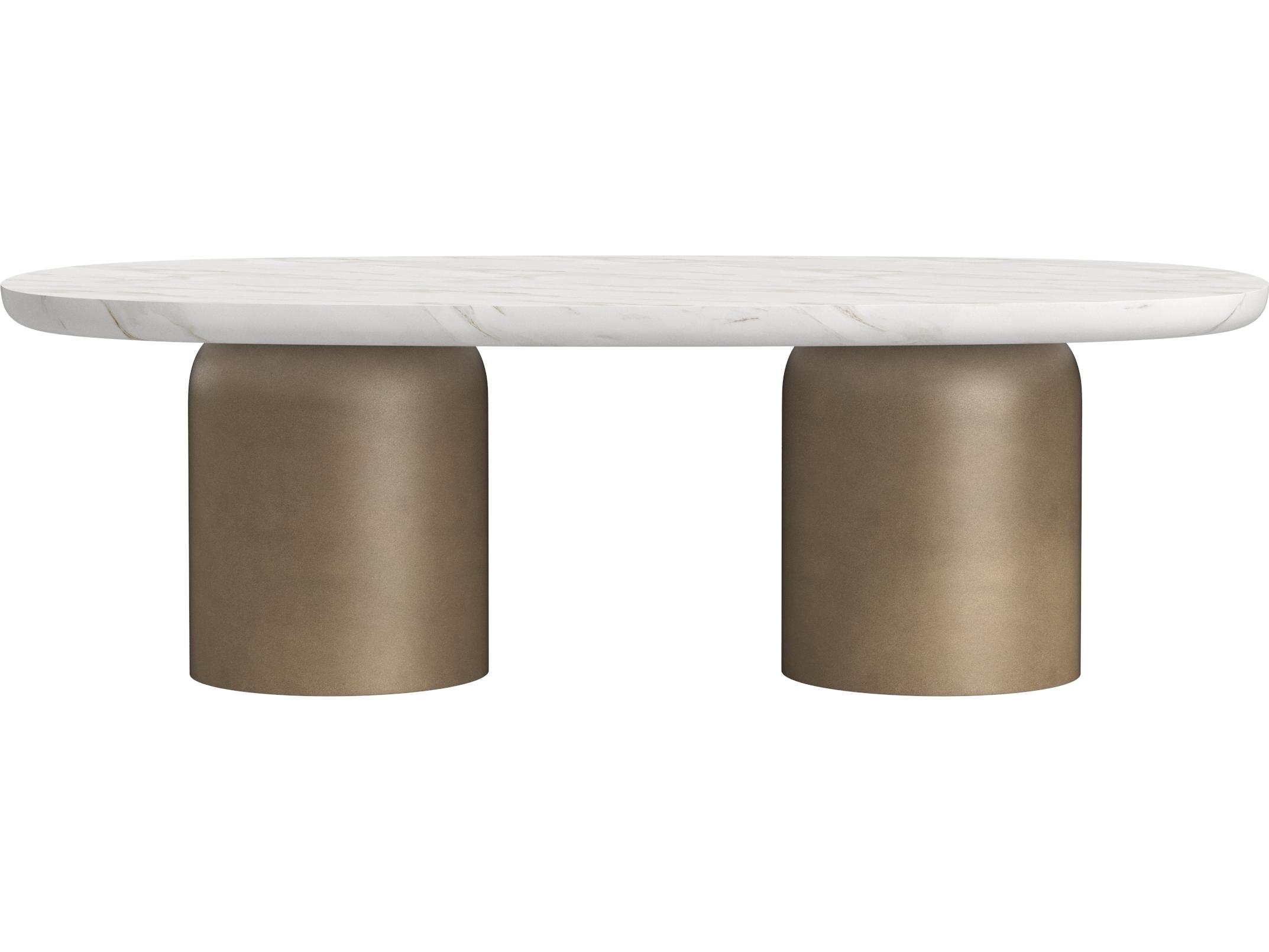 A.R.T. Furniture Verge Oval Marble White Bronze Metallic Coffee Table