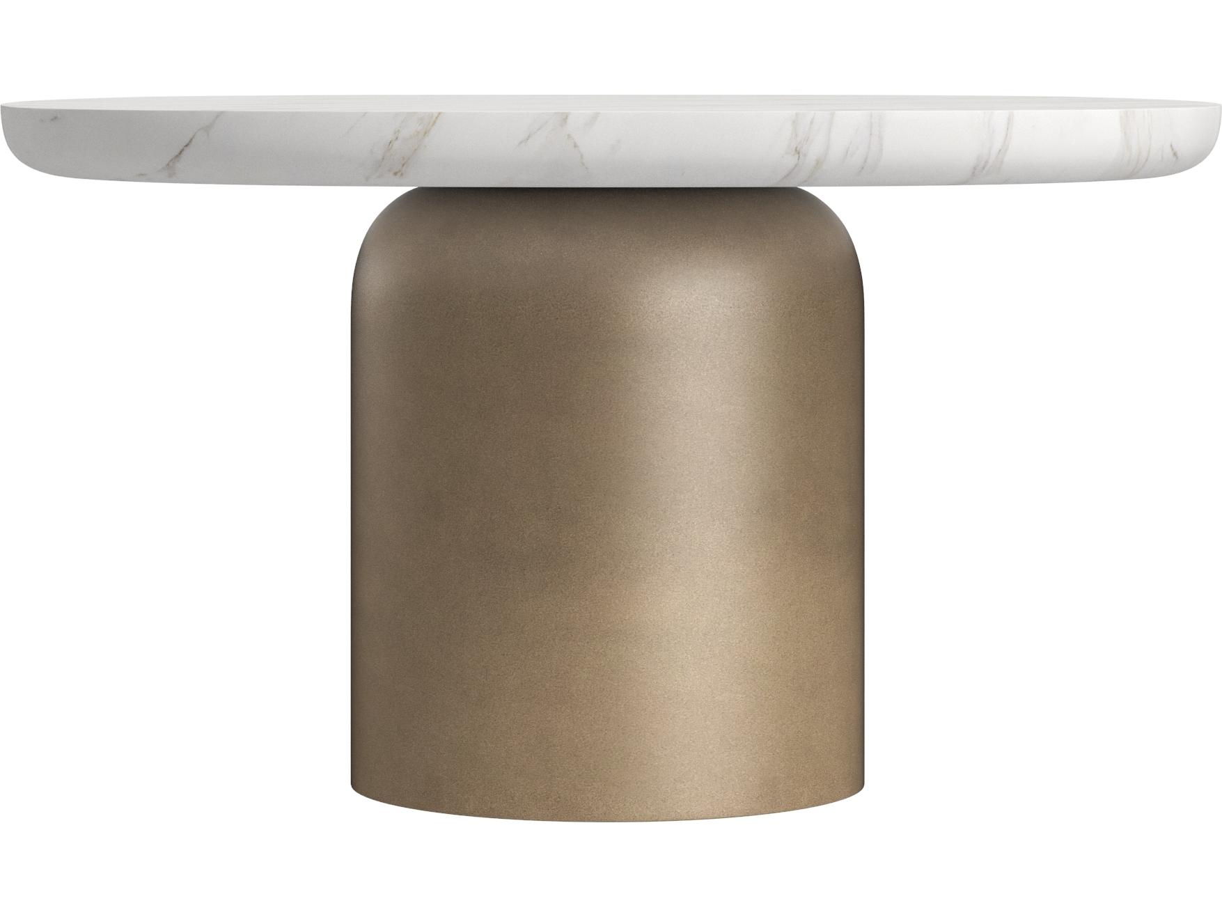 A.R.T. Furniture Verge Oval Marble White Bronze Metallic Coffee Table