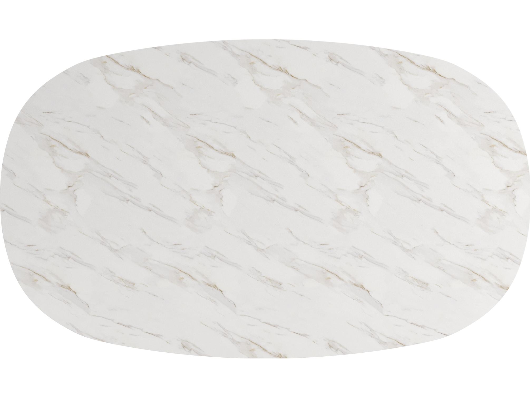 A.R.T. Furniture Verge Oval Marble White Bronze Metallic Coffee Table