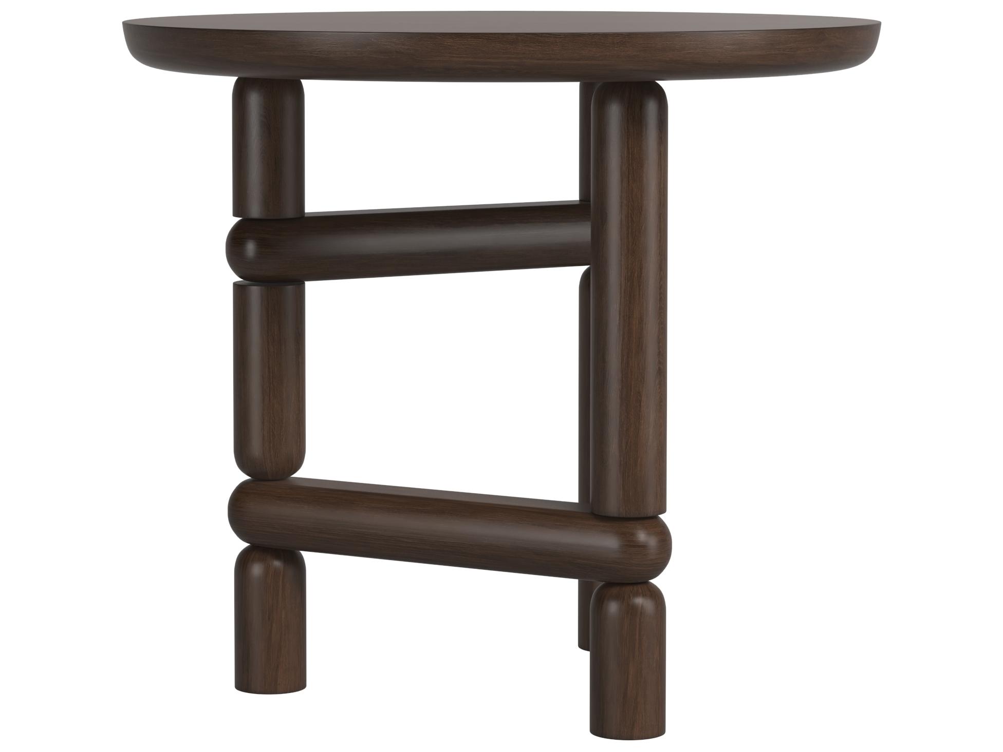 A.R.T. Furniture Verge Round Wood Brown Handcrated Walnut End Table