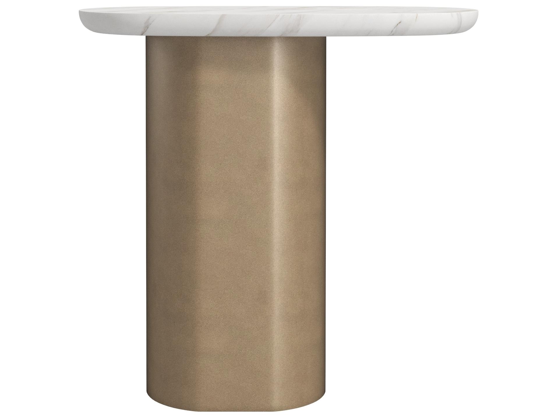 A.R.T. Furniture Verge Oval White Marble Top Resin Base End Table