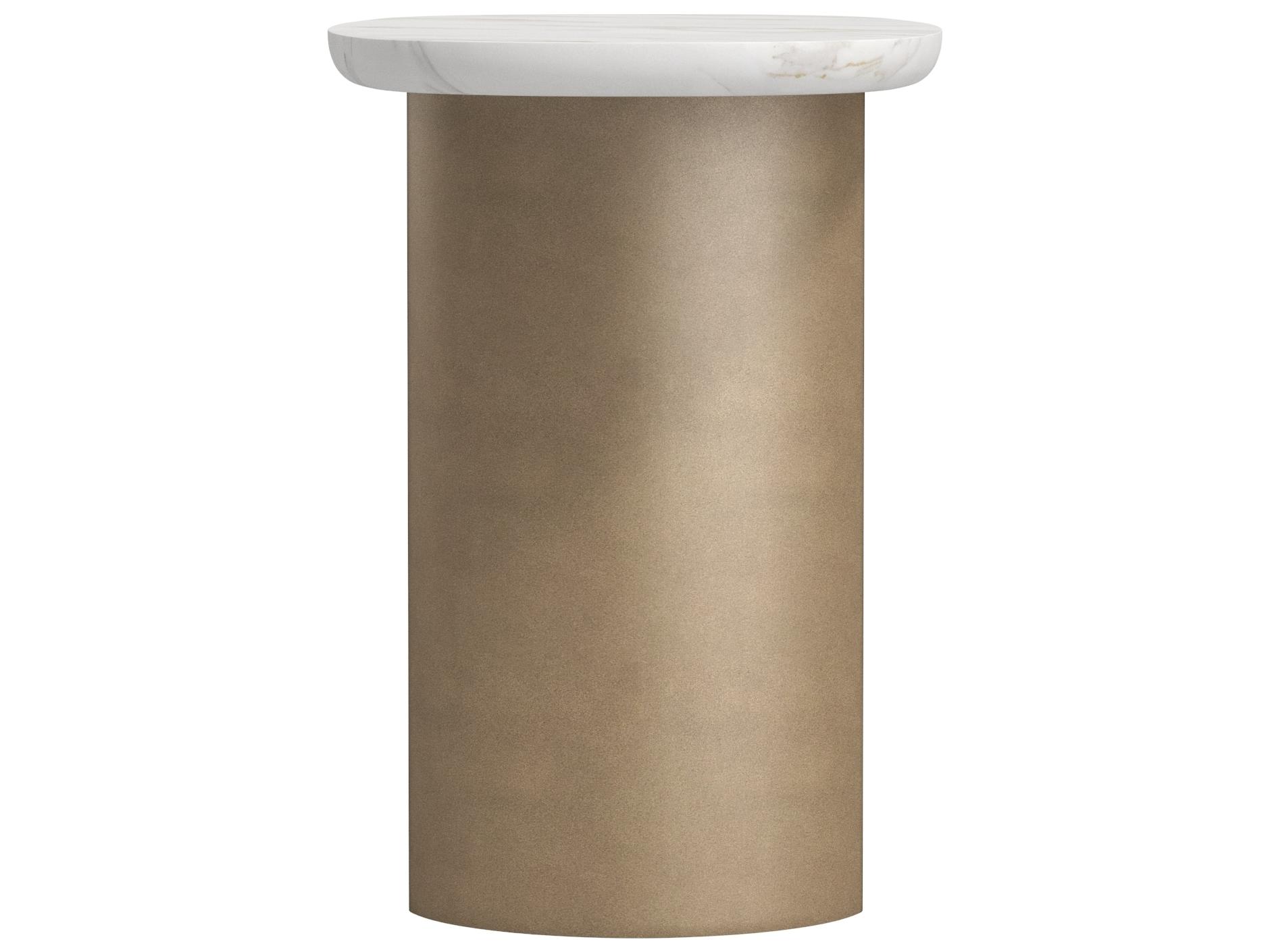 A.R.T. Furniture Verge Oval White Marble Top Resin Base End Table