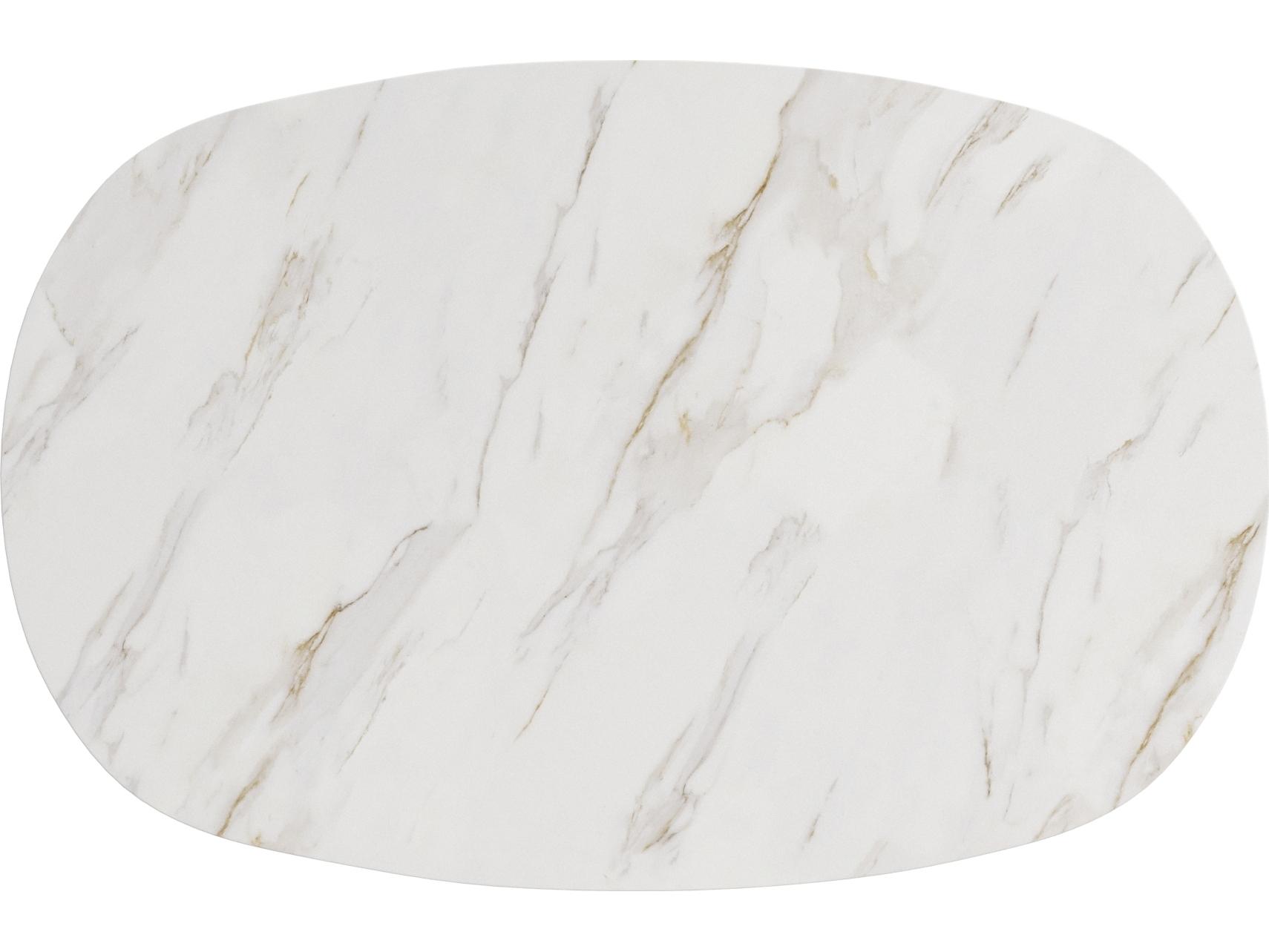 A.R.T. Furniture Verge Oval White Marble Top Resin Base End Table