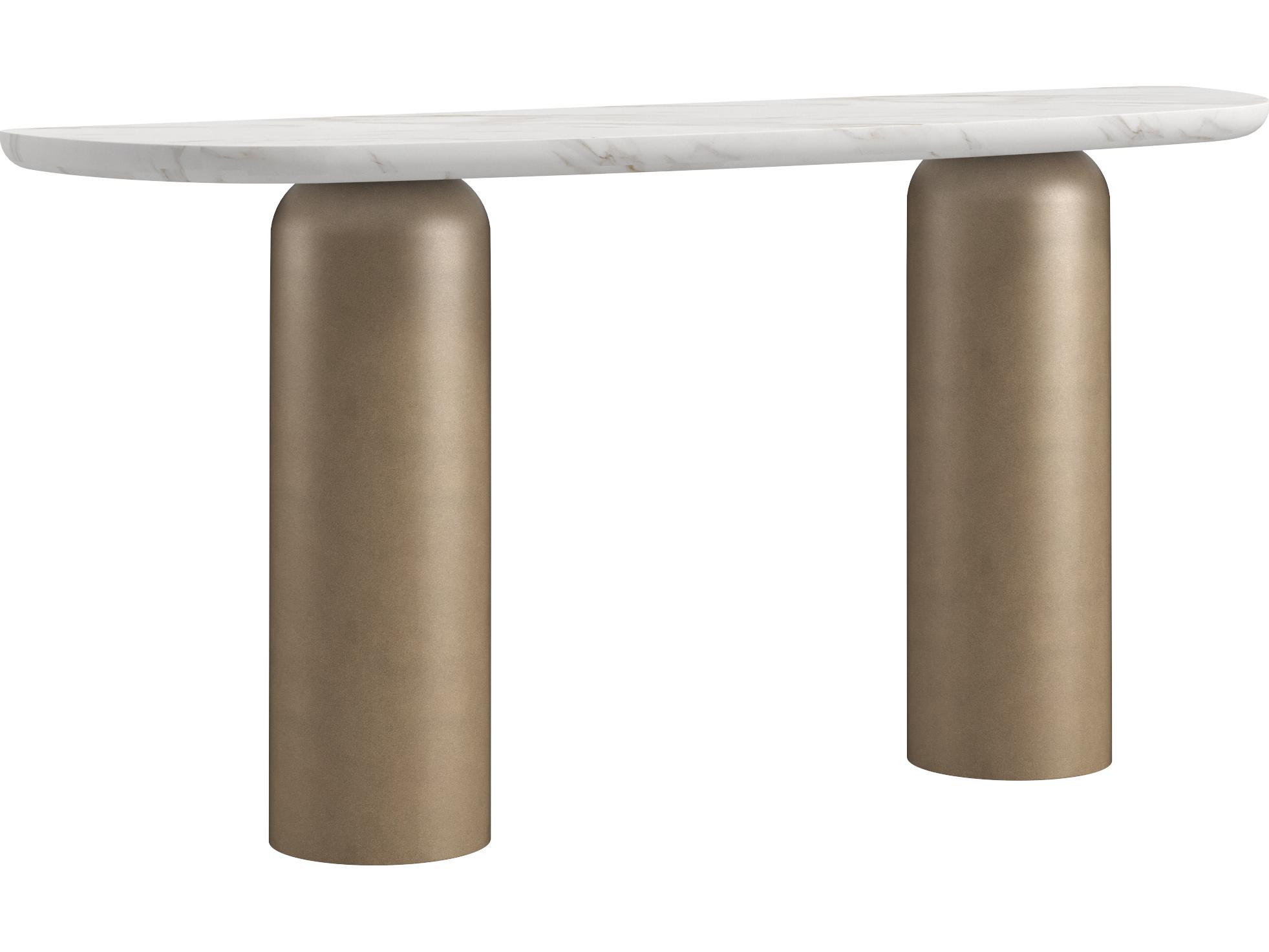 A.R.T. Furniture Verge Marble White Bronze Metallic Console Table