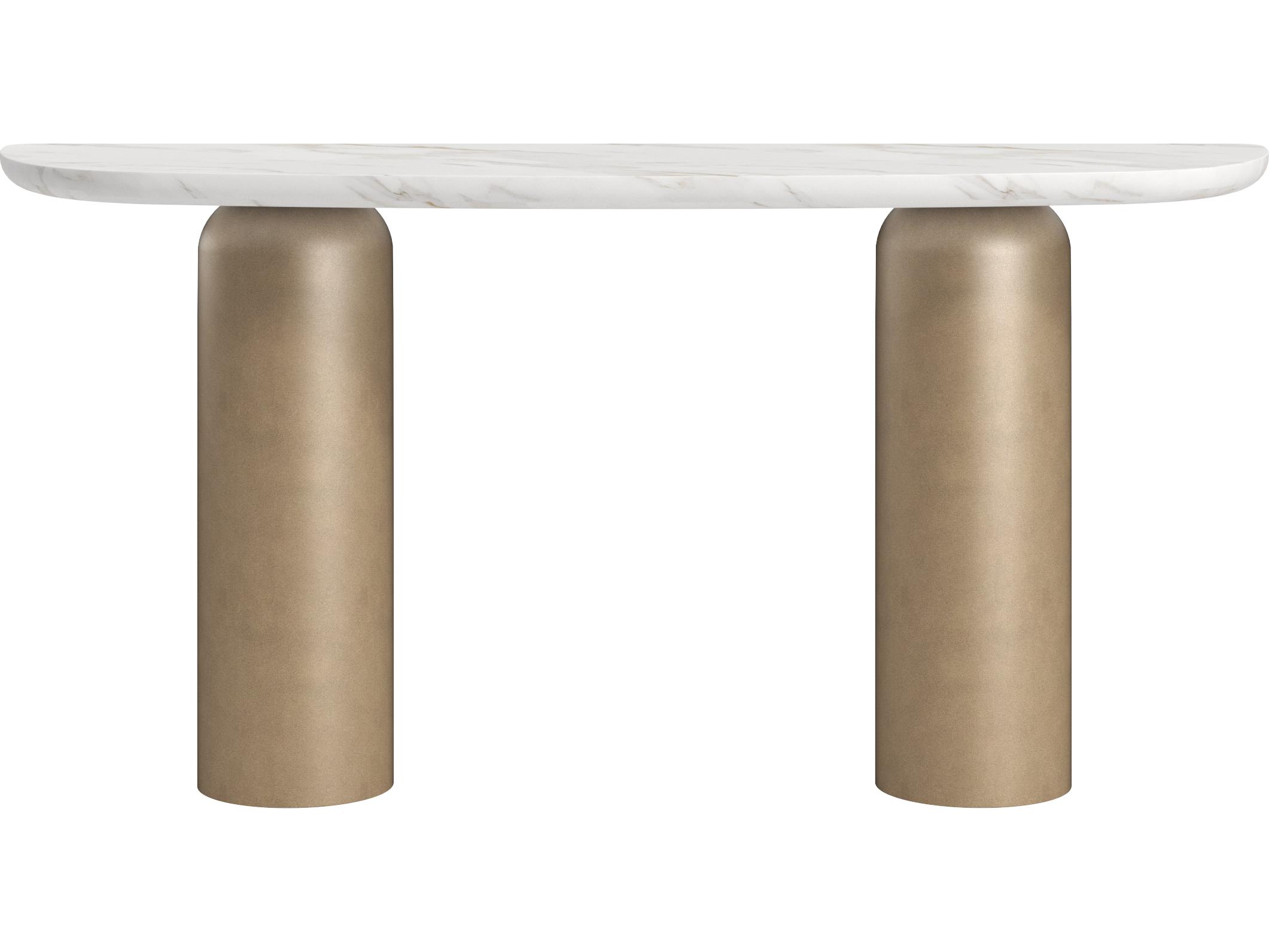 A.R.T. Furniture Verge Marble White Bronze Metallic Console Table