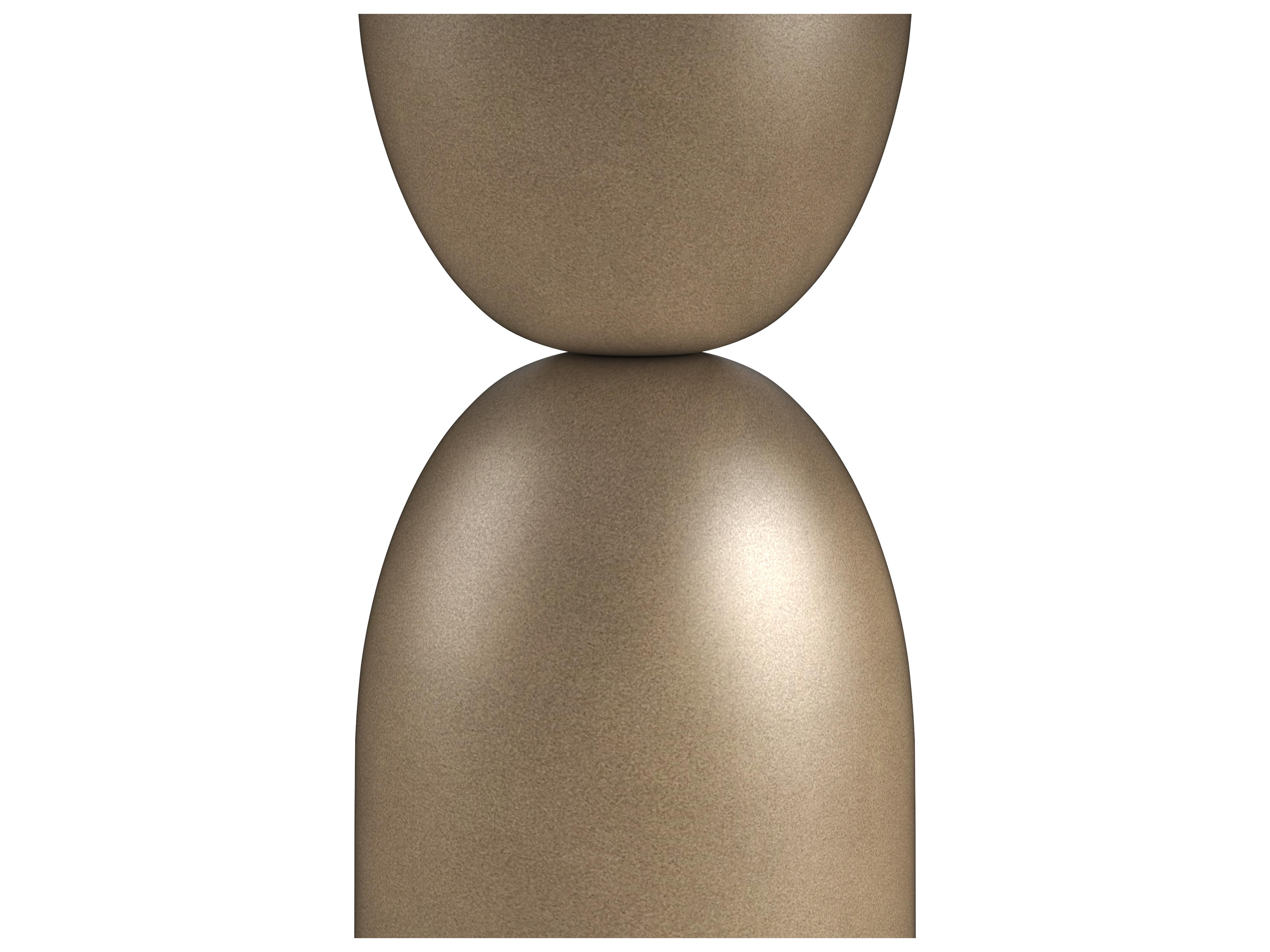 A.R.T. Furniture Verge Round Marble White Bronze Metallic End Table