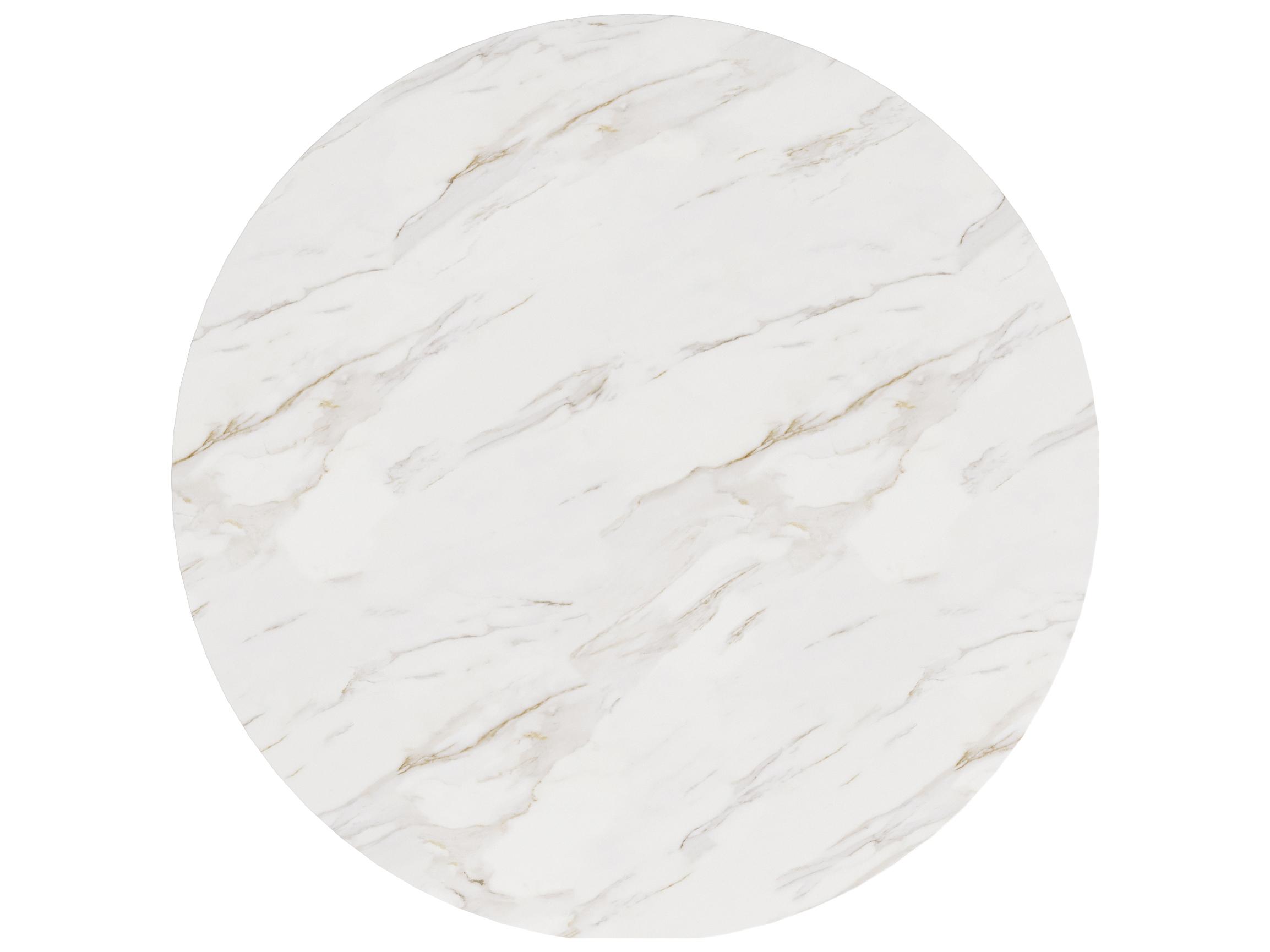 A.R.T. Furniture Verge Round Marble White Bronze Metallic End Table