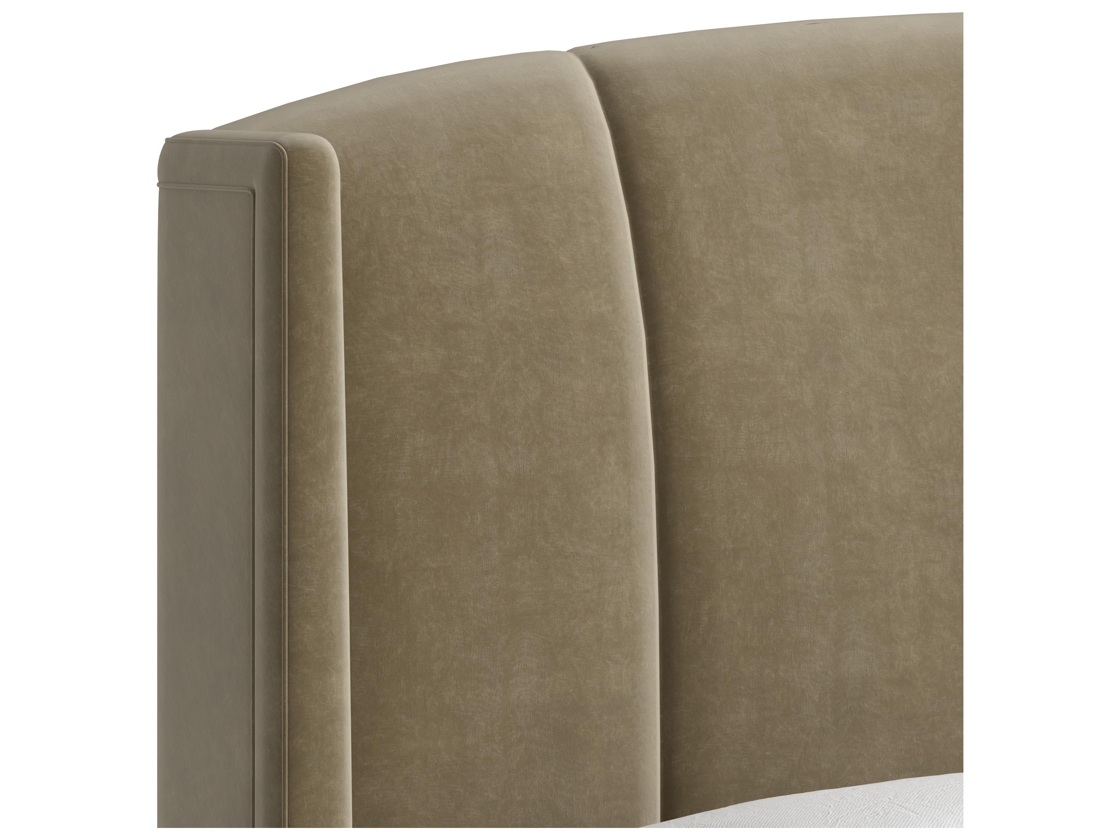 A.R.T. Furniture Harbor Coyote Brown New Traditional Parrawood Upholstered Queen Platform Bed