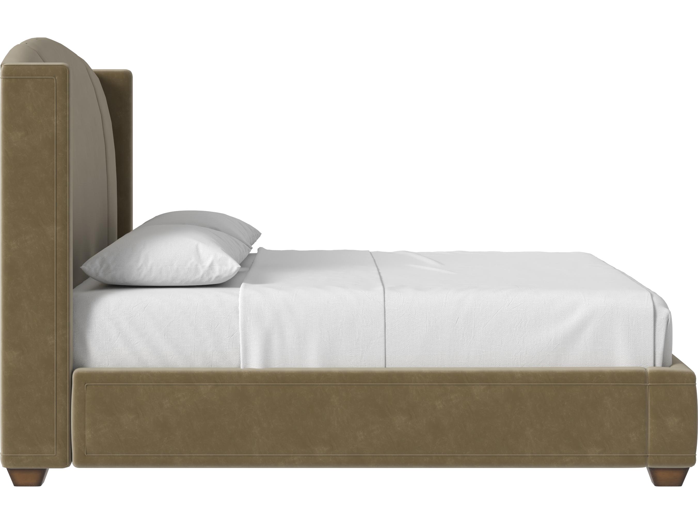 A.R.T. Furniture Harbor Coyote Brown New Traditional Parrawood Upholstered King Platform Bed